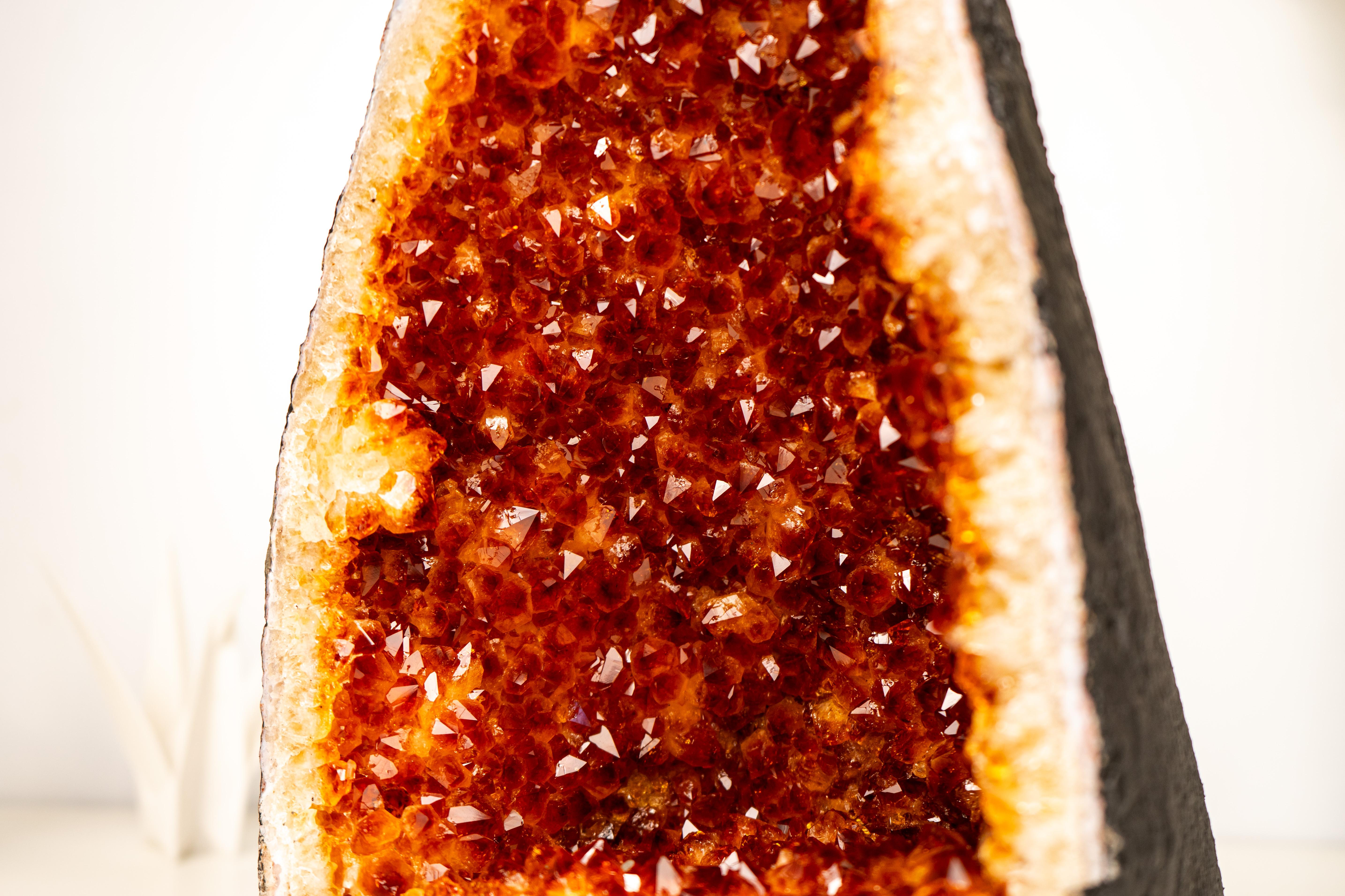 Geode di Citrino di grado AAA Cattedrale con Druzy di Citrino Arancione Madeira in vendita 3