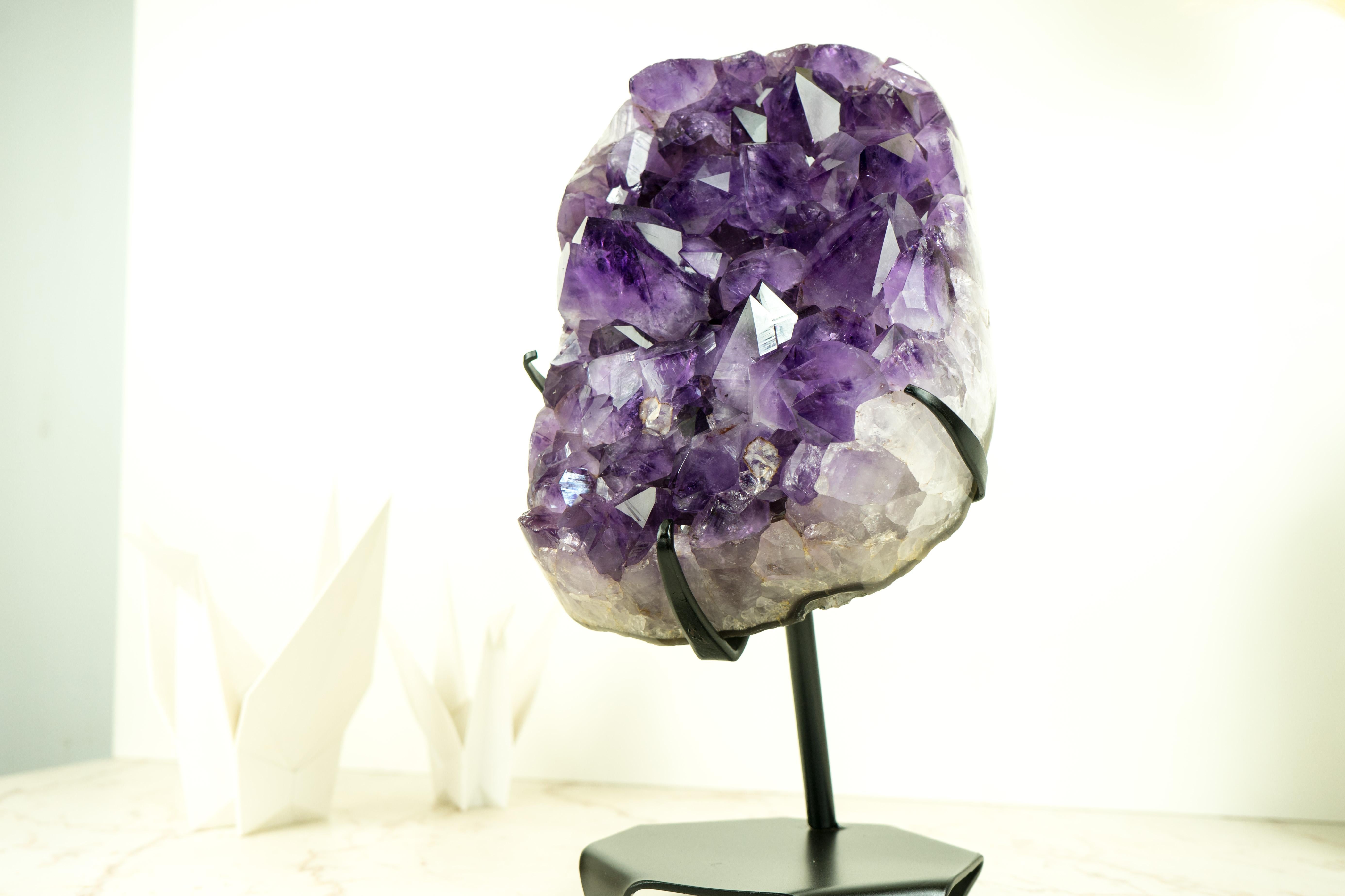 Racimo de Amatista Púrpura Profunda de Grado AAA con Grandes Puntas de Druzy, Cristal Decorativo en venta 5