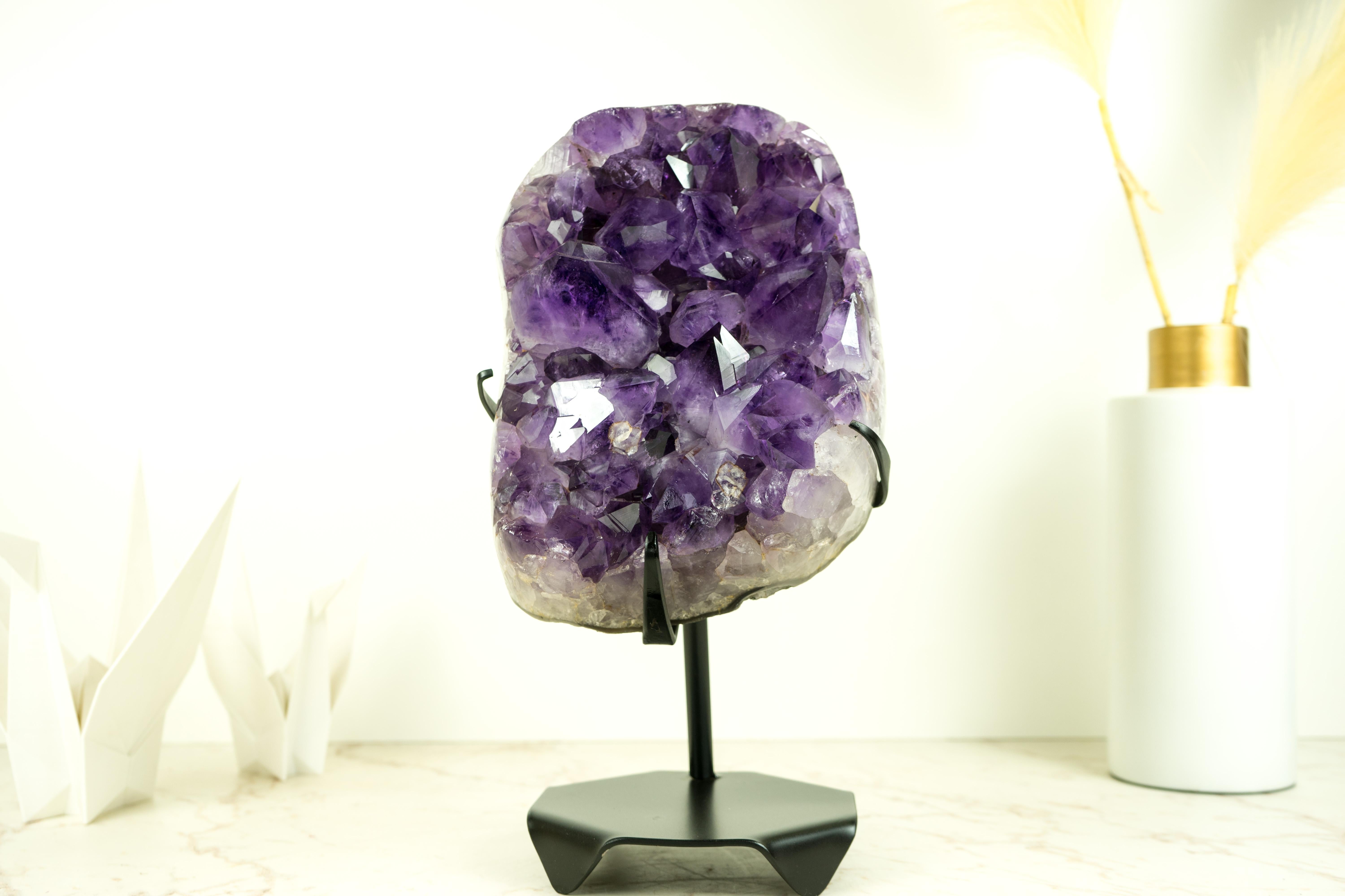 Racimo de Amatista Púrpura Profunda de Grado AAA con Grandes Puntas de Druzy, Cristal Decorativo en venta 6