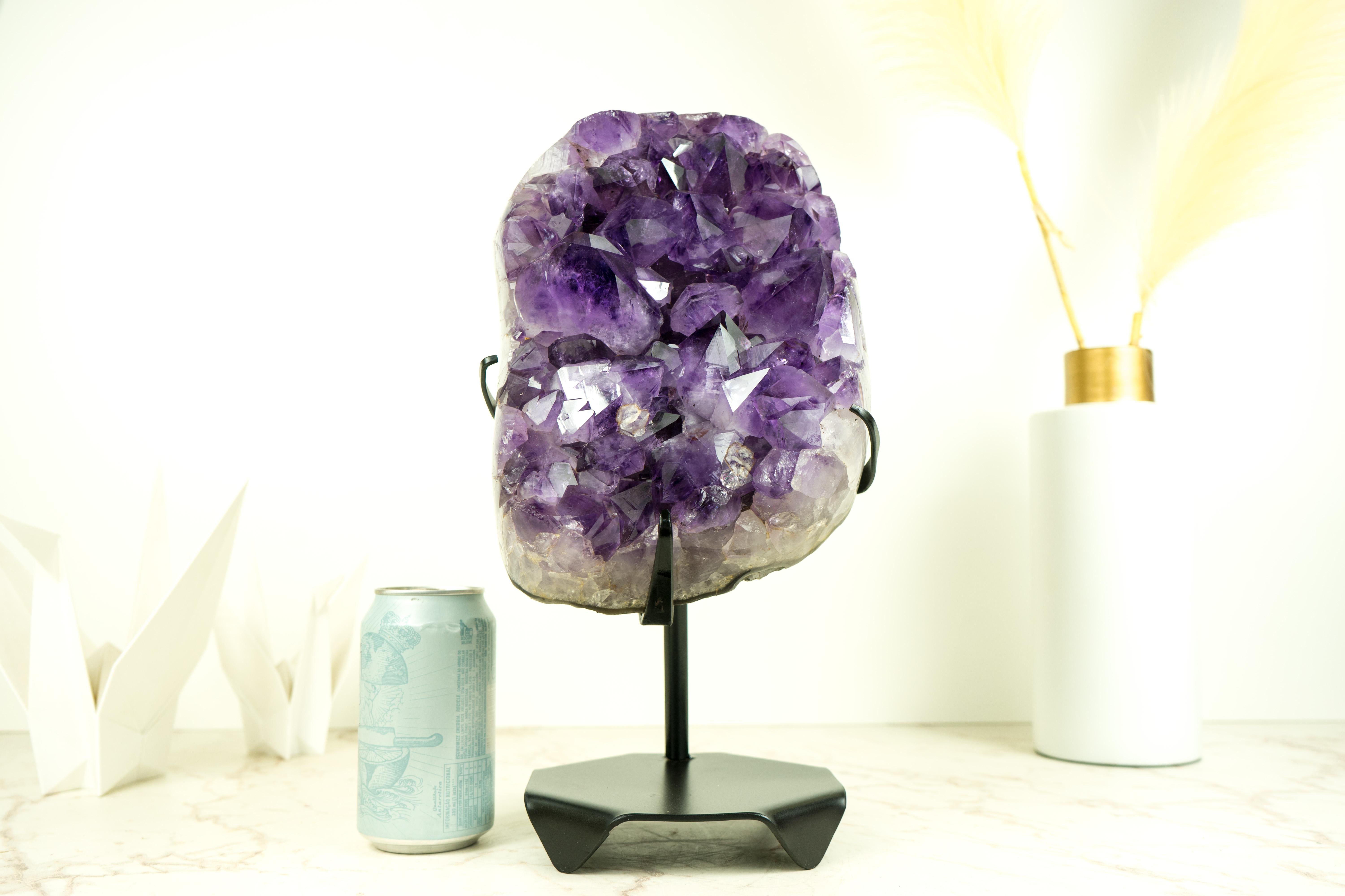 Racimo de Amatista Púrpura Profunda de Grado AAA con Grandes Puntas de Druzy, Cristal Decorativo en venta 7