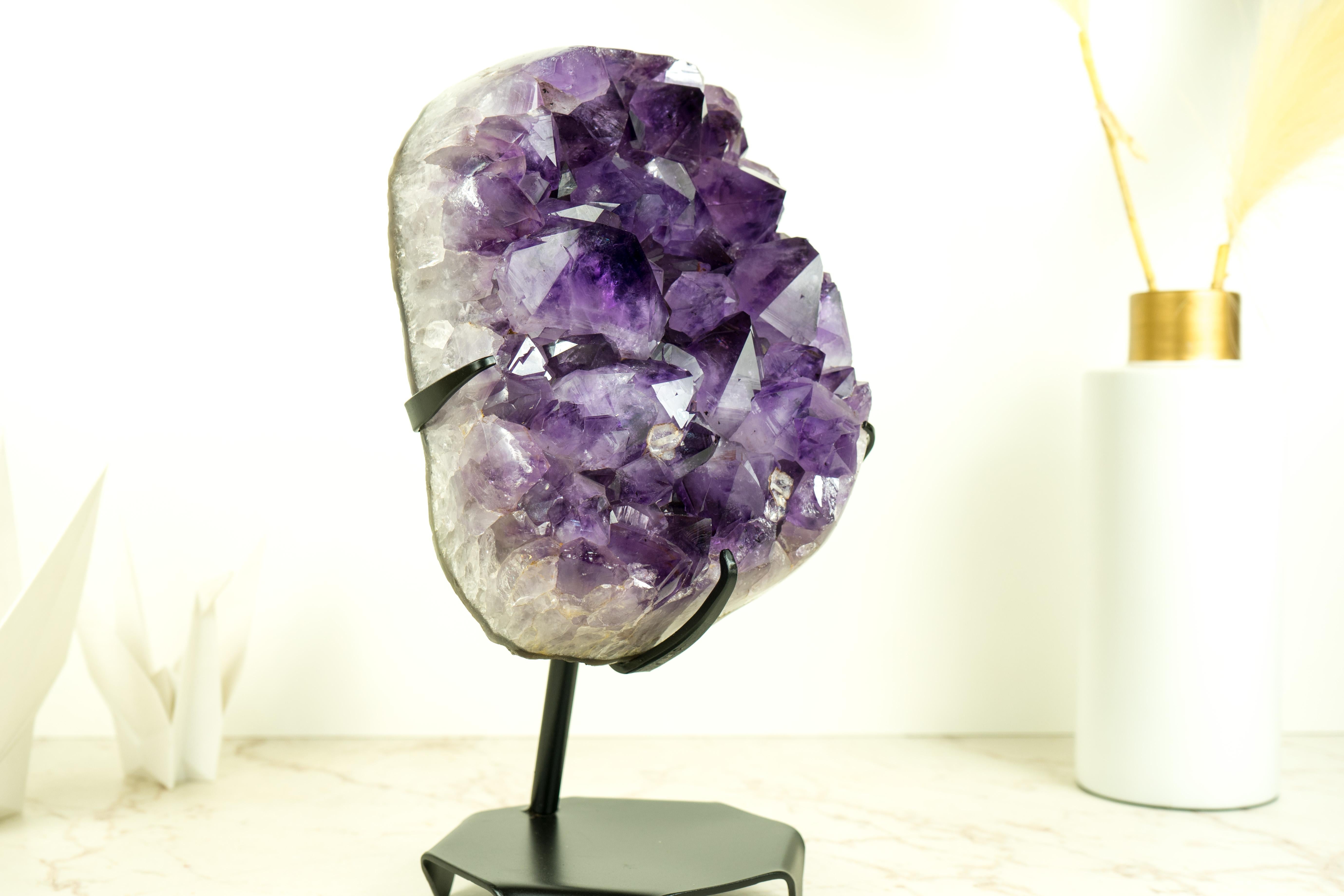 Racimo de Amatista Púrpura Profunda de Grado AAA con Grandes Puntas de Druzy, Cristal Decorativo en venta 2