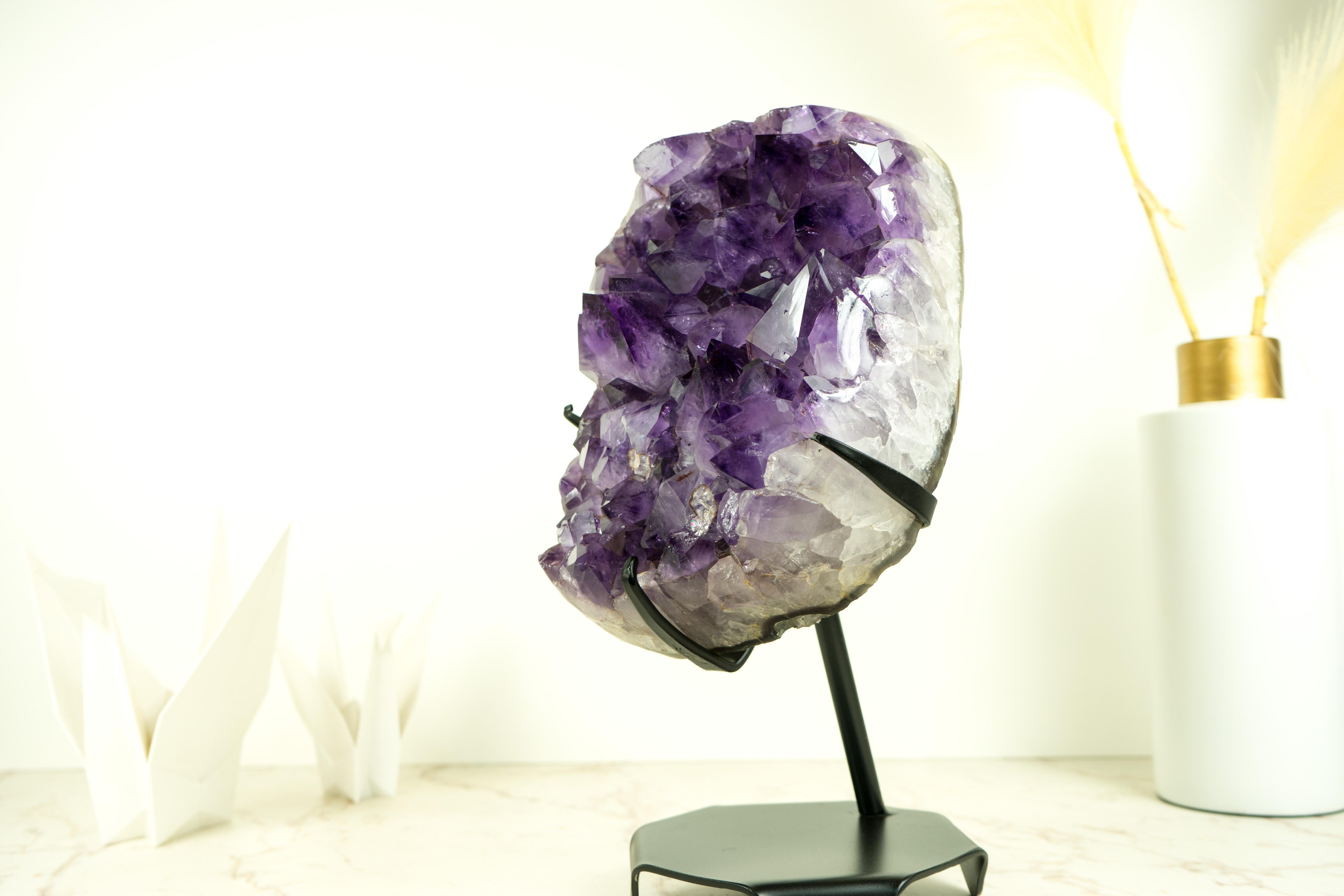 Racimo de Amatista Púrpura Profunda de Grado AAA con Grandes Puntas de Druzy, Cristal Decorativo en venta 3
