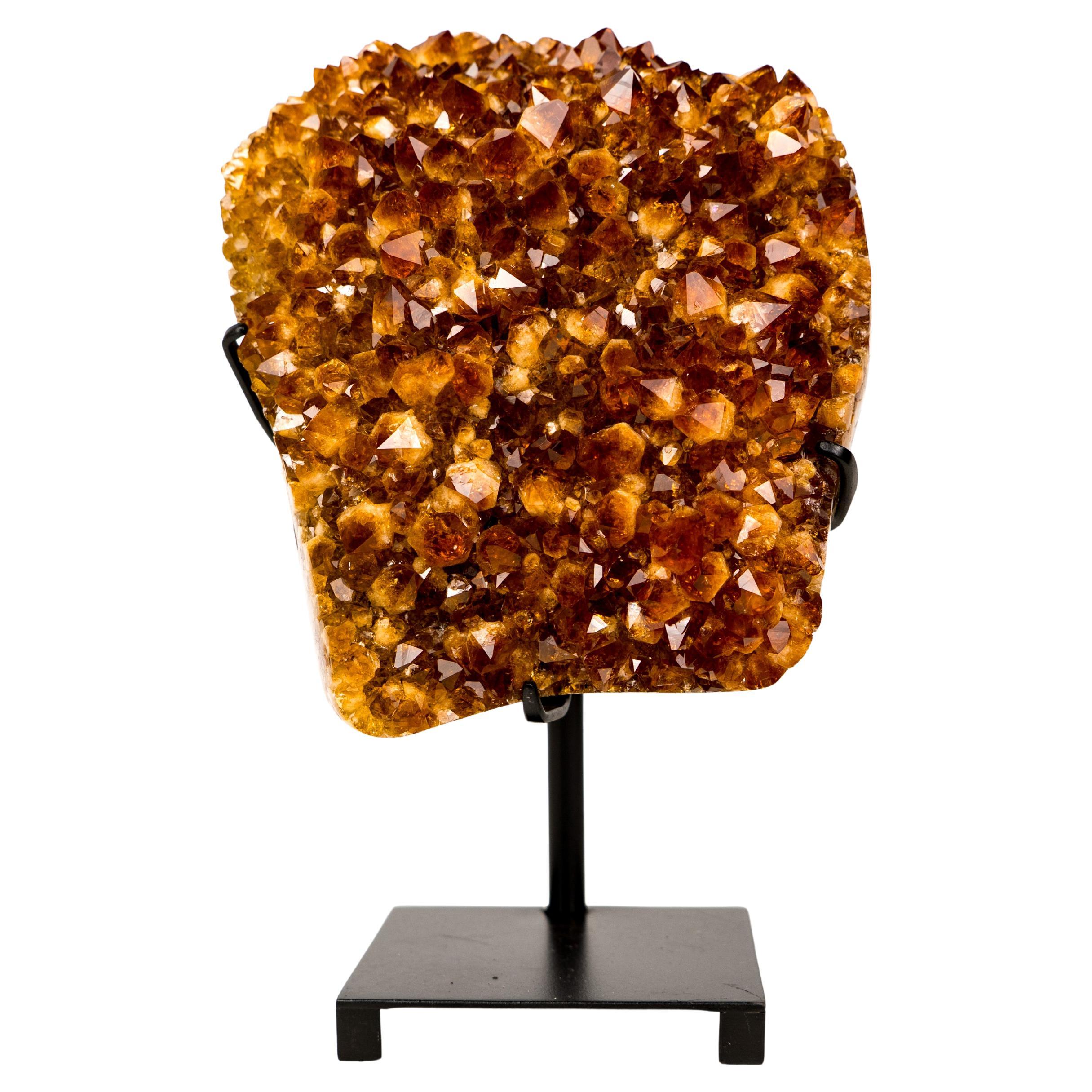 AAA-Grade Madeira Citrine Rosette Flower Crystal Cluster For Sale