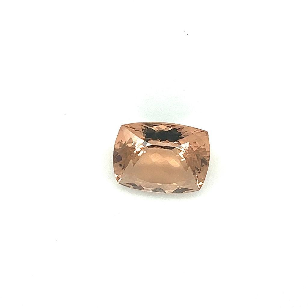 Art Deco 13.72 Ct. Natural Peach Morganite Cushion Shape Loose Gemstone Jewelry Making  For Sale