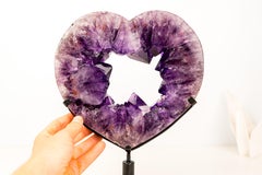 AAA-Grade Natural Rich Purple Amethyst Heart Portal