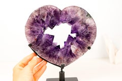 Portail de cœur en améthyste violette naturelle de qualité AAA