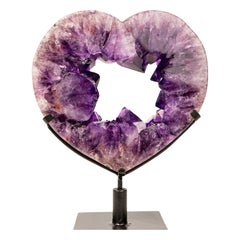 AAA-Grade Natural Rich Purple Amethyst Heart Portal