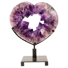 Portail de cœur en améthyste violette naturelle de qualité AAA