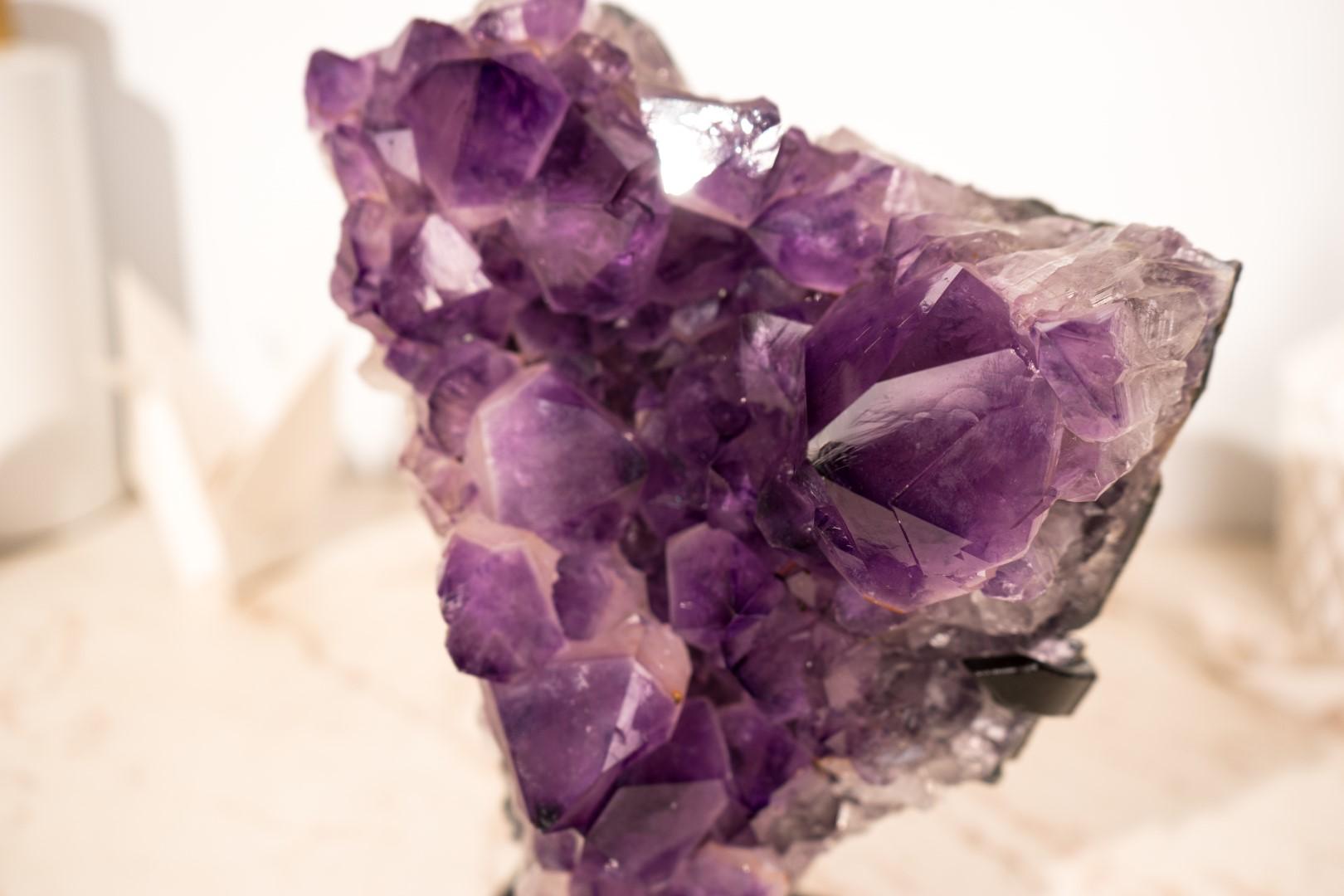 Purple Amethyst Cluster Specimen with Large, High-Grade Amethyst Points For Sale 11