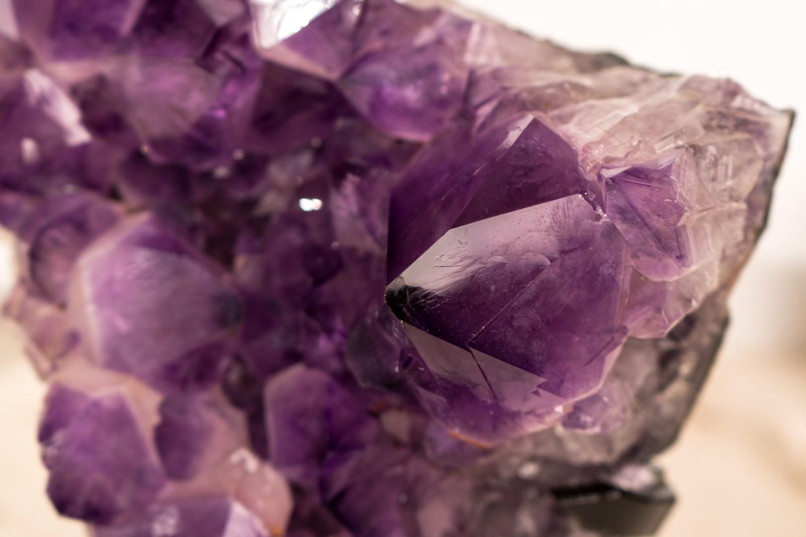 Purple Amethyst Cluster Specimen with Large, High-Grade Amethyst Points For Sale 12