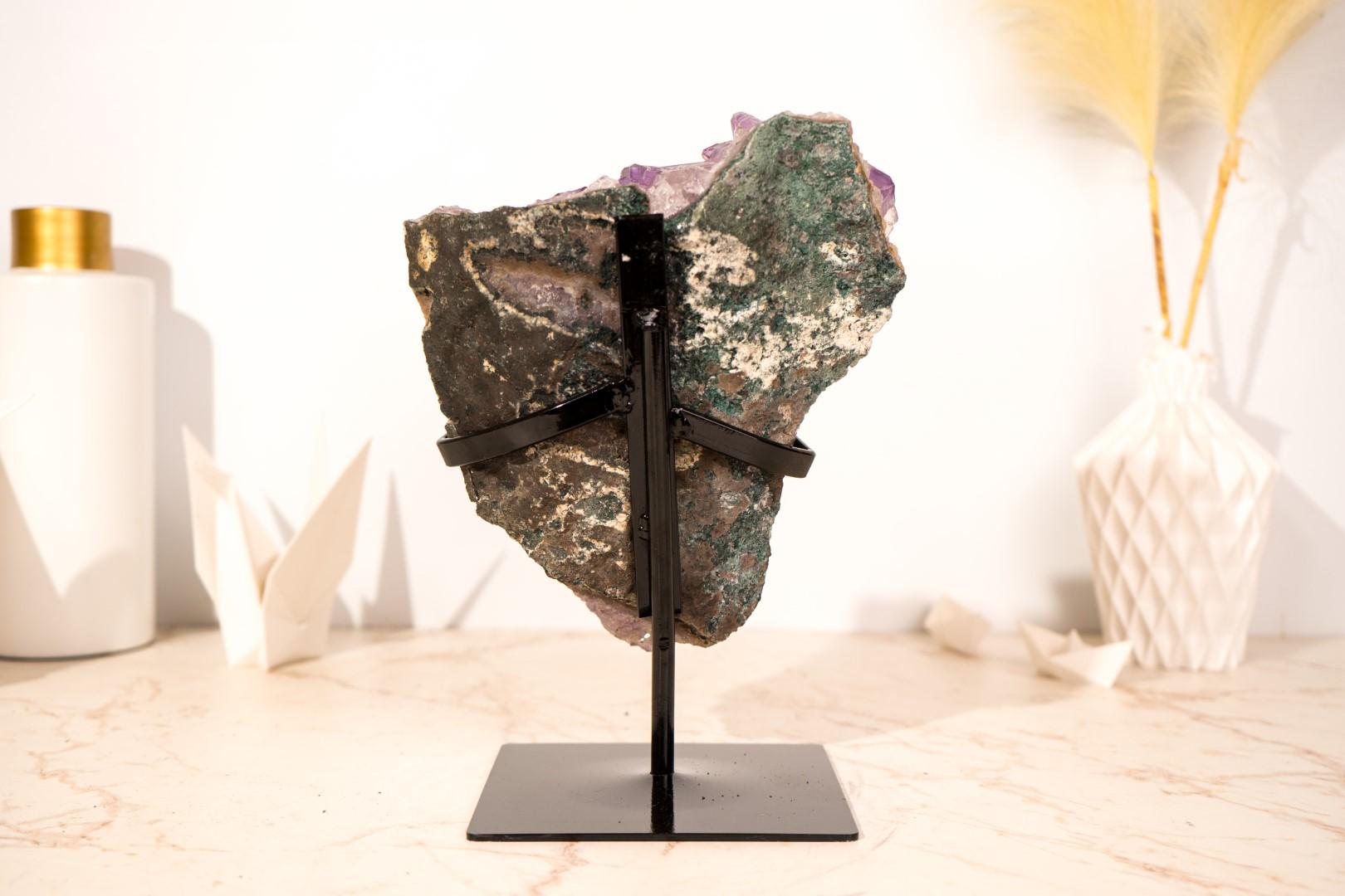 Crystal Purple Amethyst Cluster Specimen with Large, High-Grade Amethyst Points For Sale