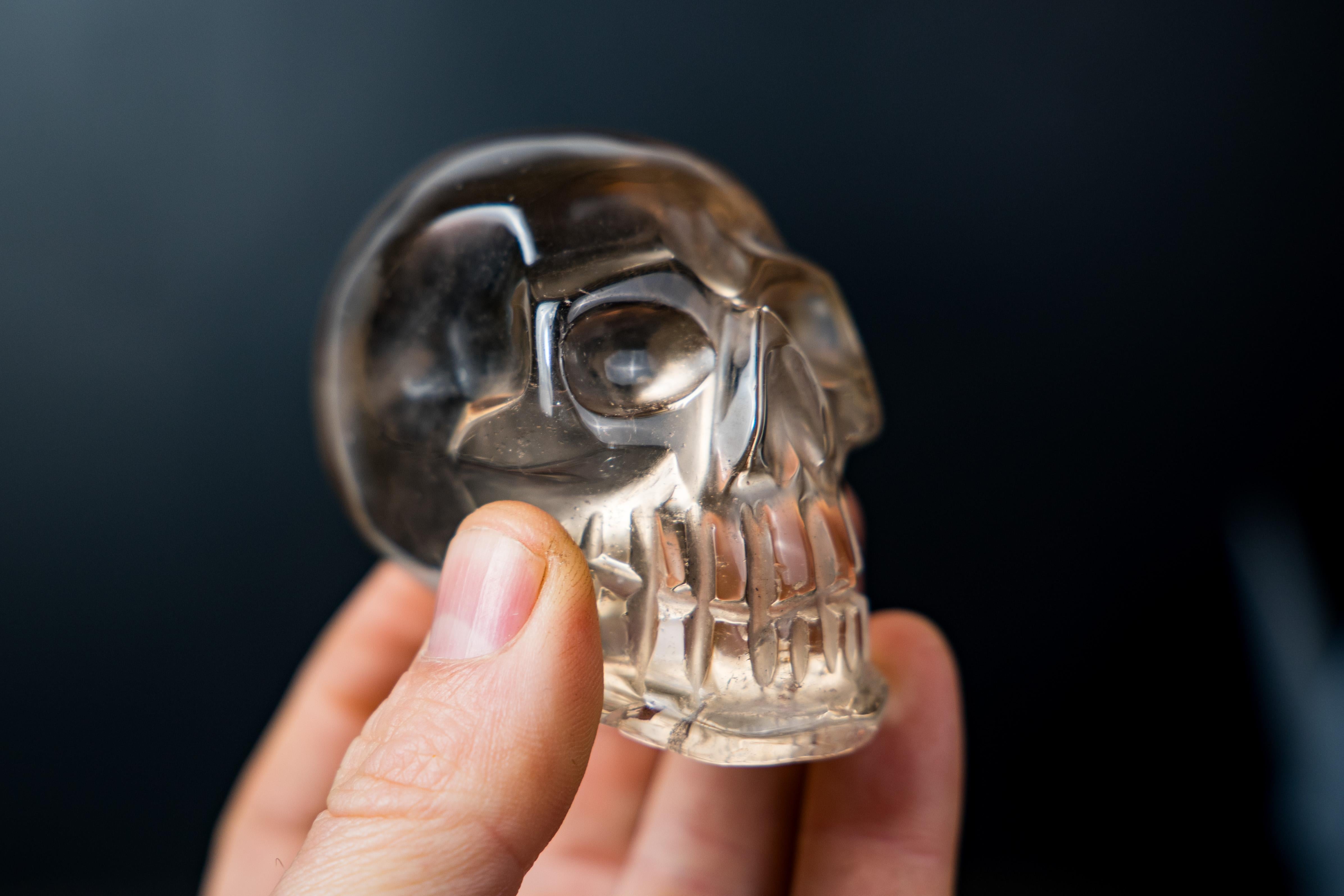Brazilian AAA-Grade Smoky Citrine Quartz Skull For Sale