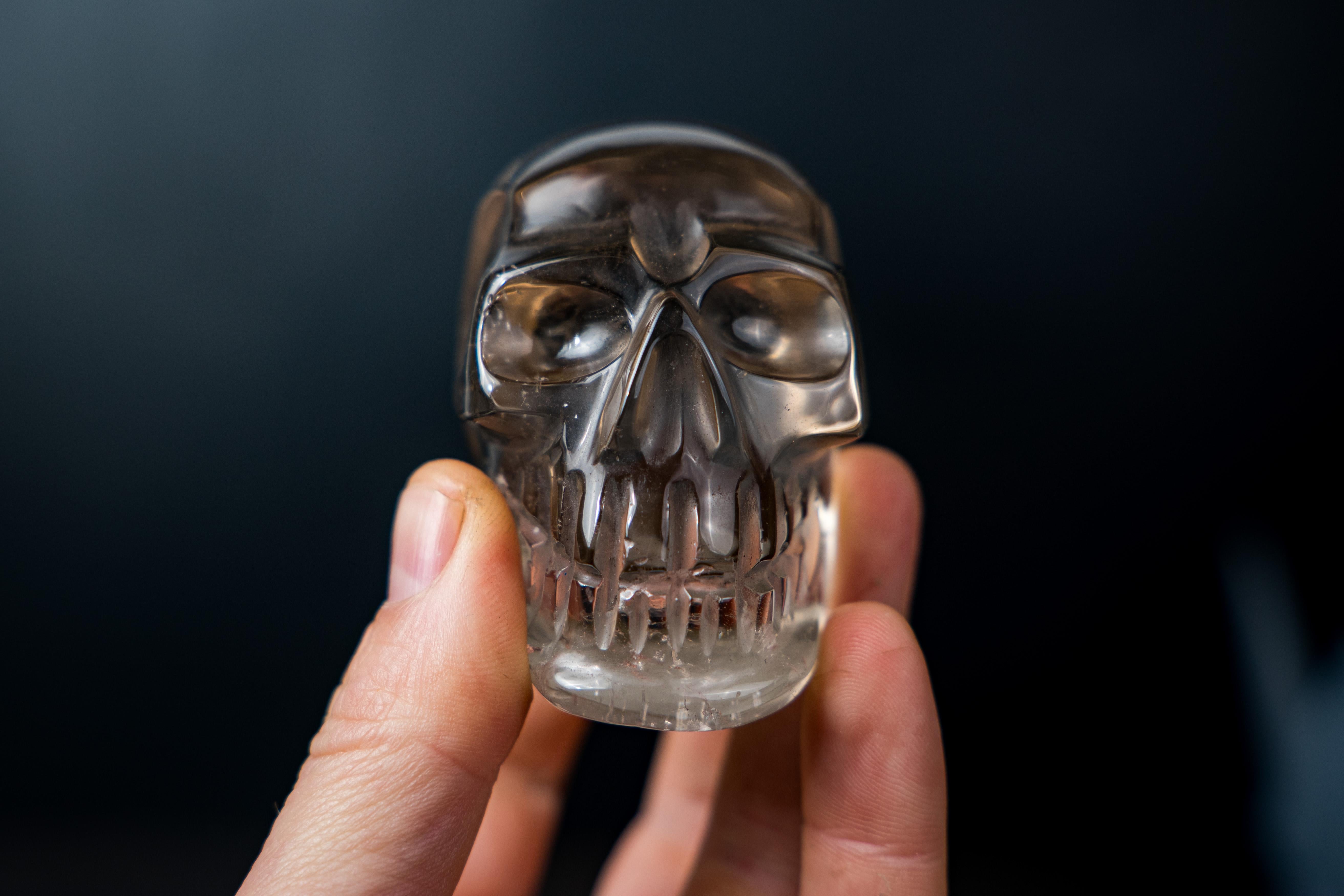 AAA-Grade Smoky Citrine Quartz Skull In New Condition For Sale In Ametista Do Sul, BR