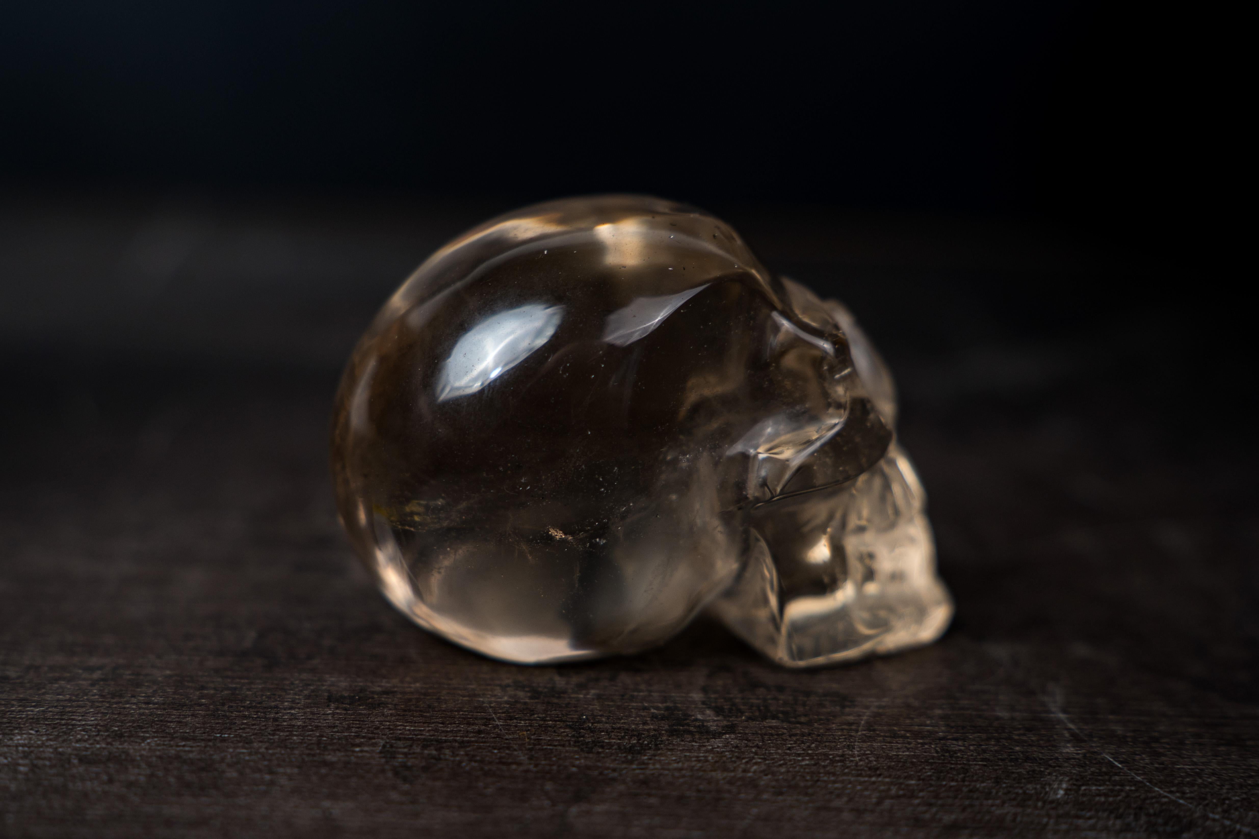 Contemporary AAA-Grade Smoky Citrine Quartz Skull For Sale