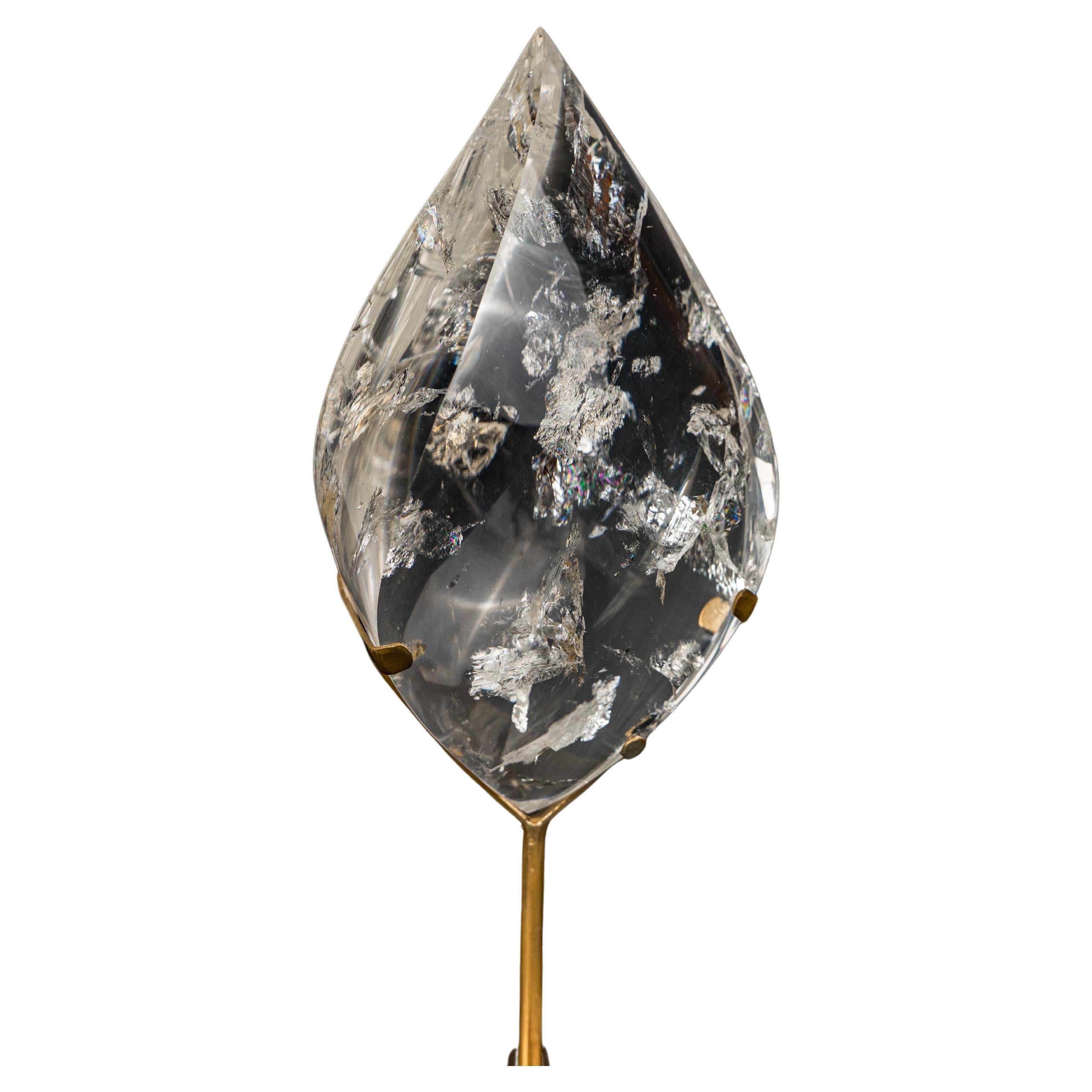 AAA-Grade Water-Clear Quartz Flame Sculpture