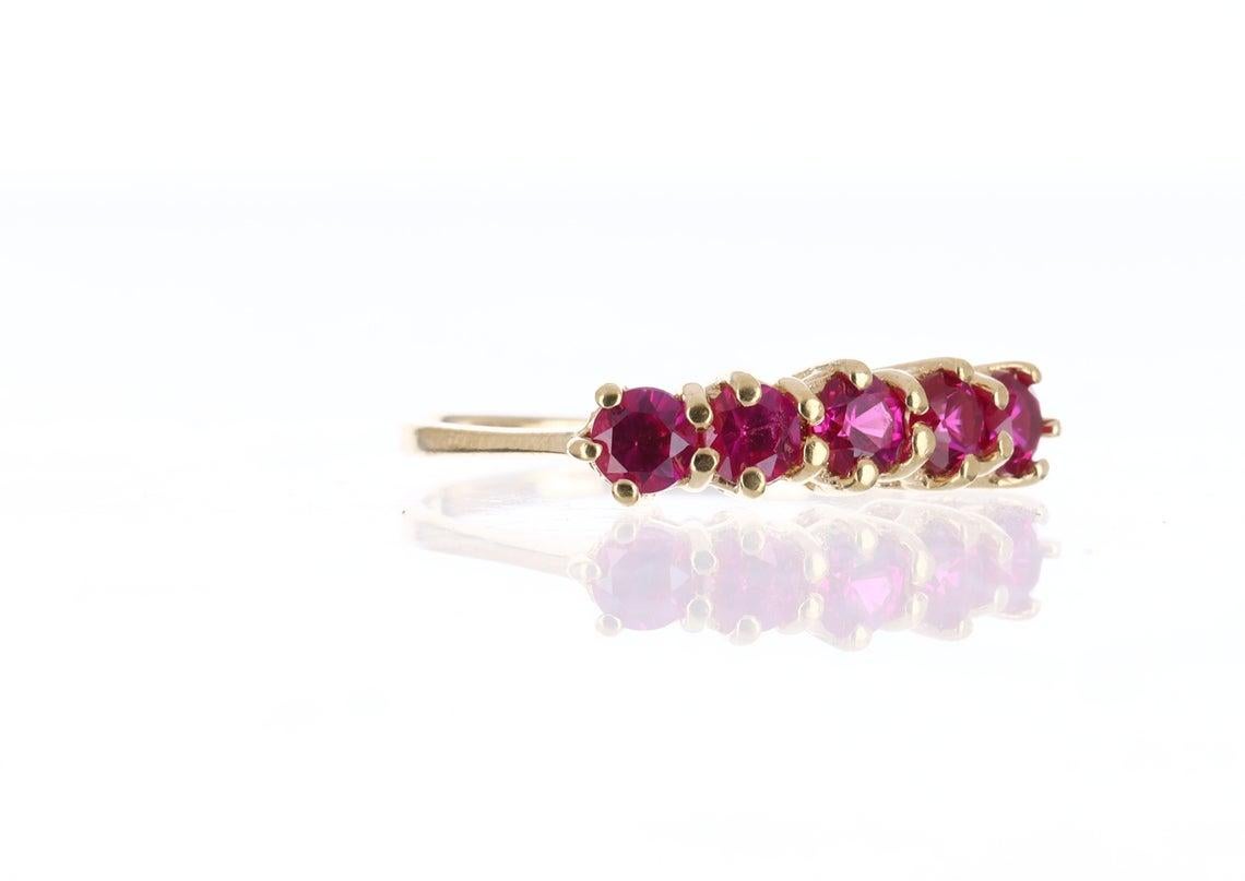 Modern AAA+ High Fashion Rubellite Stacking Ring Band For Sale