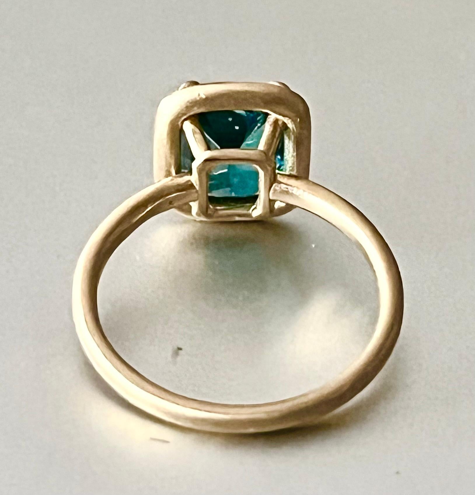 Artisan AAA Indicolite 18K Gold Ring one of a kind, sizable 6 