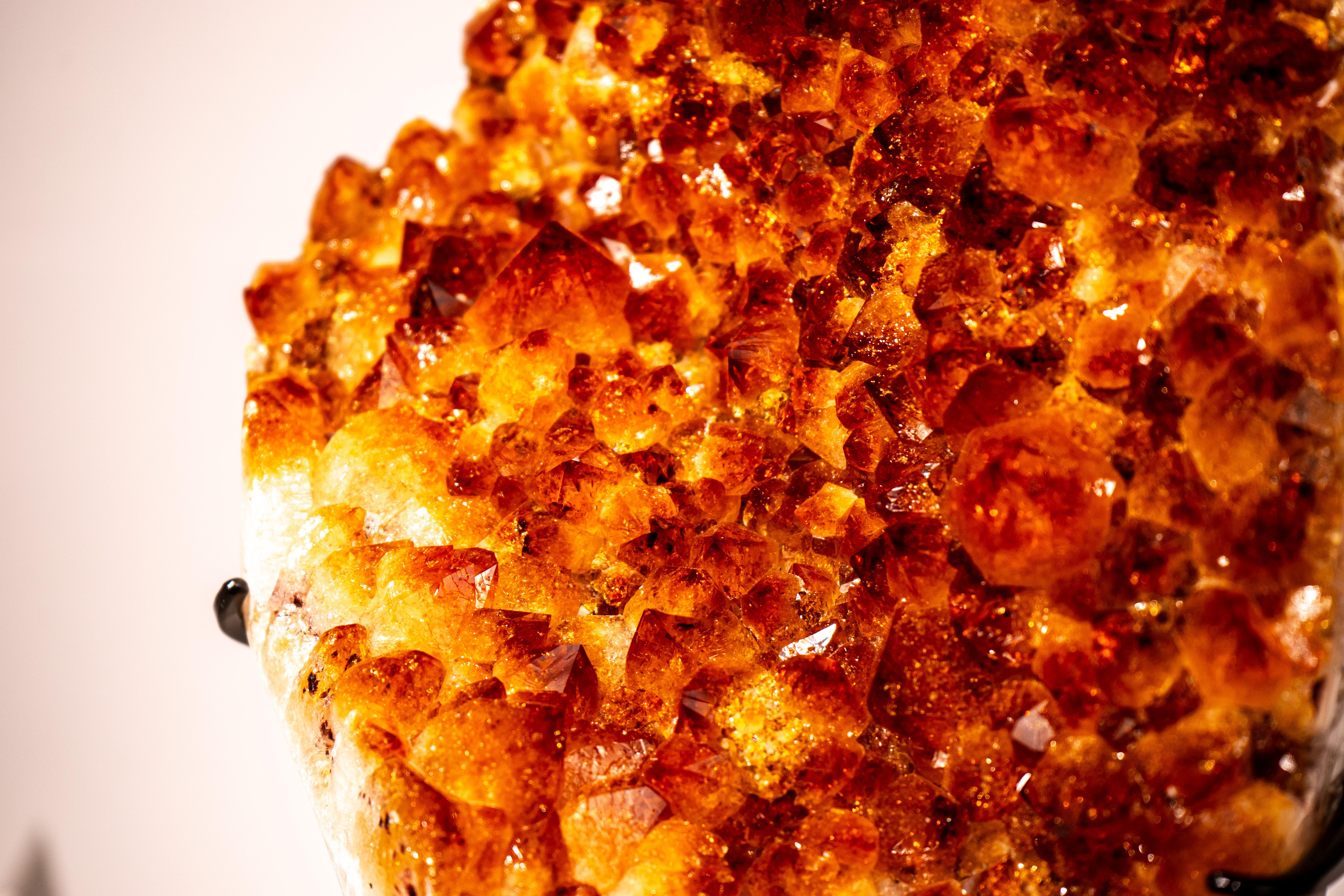 Brazilian Madeira Citrine Crystal Cluster with AAA-Grade Large Points For Sale