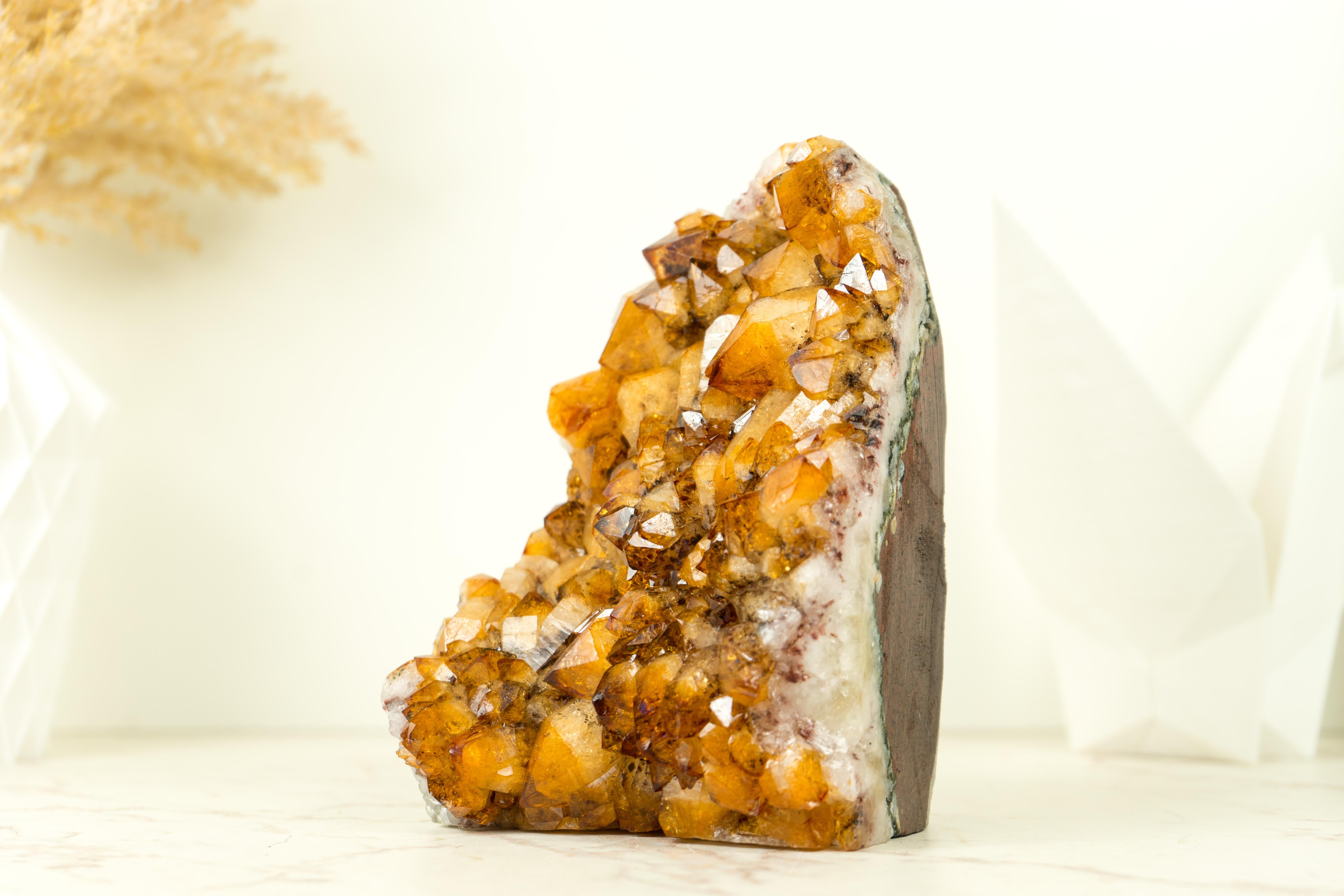 AAA Madeira Orange Natural Citrine Cluster with Large Citrine Druzy For Sale 2