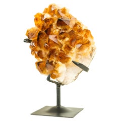 AAA Madeira Orange Natural Citrine Cluster with Large Citrine Druzy