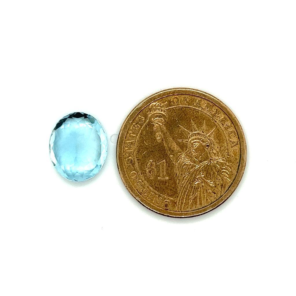 Art Deco 7 Ct Natural Aquamarine Oval Shape Eye Clean Clarity Loose Gemstone Jewelry    For Sale