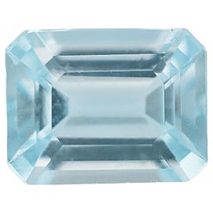 AAA Aguamarina Natural 9x7mm Gema Suelta Para Joyería Octágono 2.04 Cts