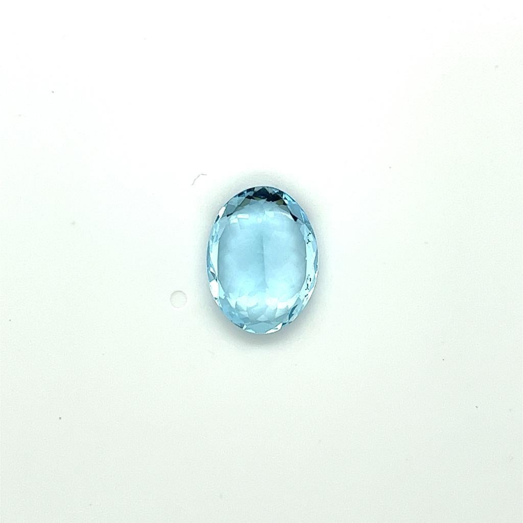 AAA Natural Brazil Aquamarine Oval Cut 10.4 Cts Aquamarine Loose Gemstone  In New Condition For Sale In New York, NY