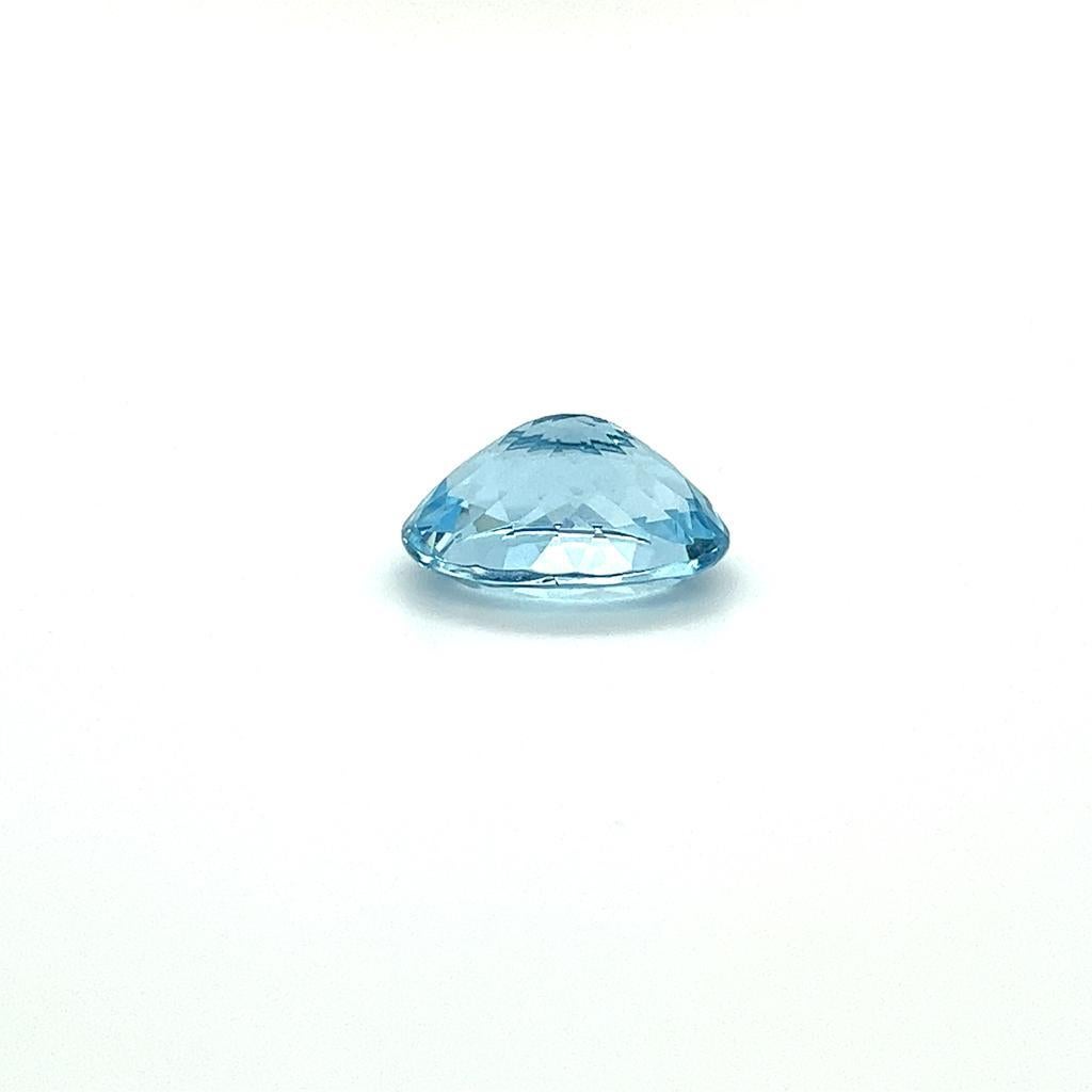 AAA Natural Brazil Aquamarine Oval Cut 10.4 Cts Aquamarine Loose Gemstone  For Sale 1