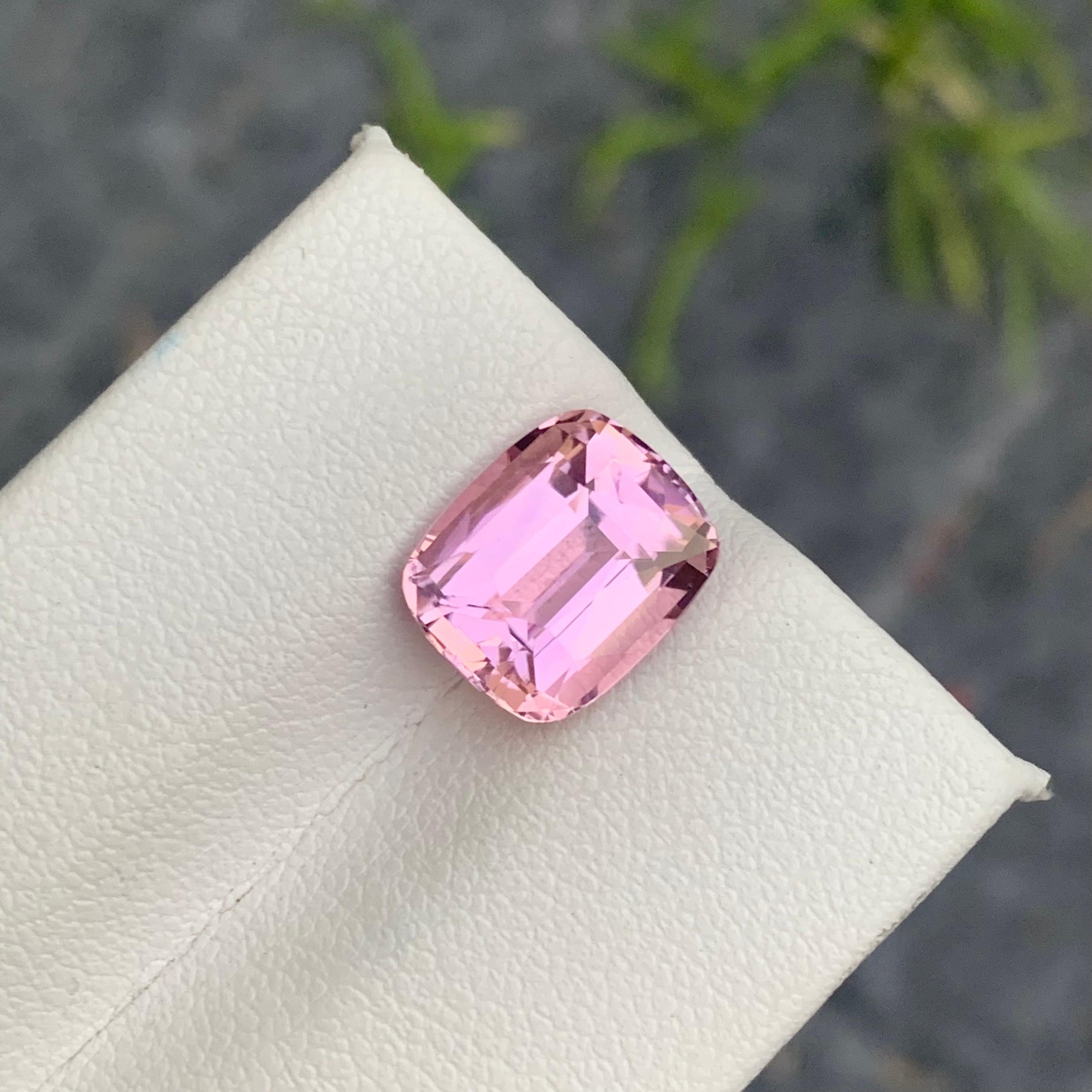 Cushion Cut AAA Quality 4.05 Carat Natural Taffy Pink Loose Tourmaline for Jewelry Making