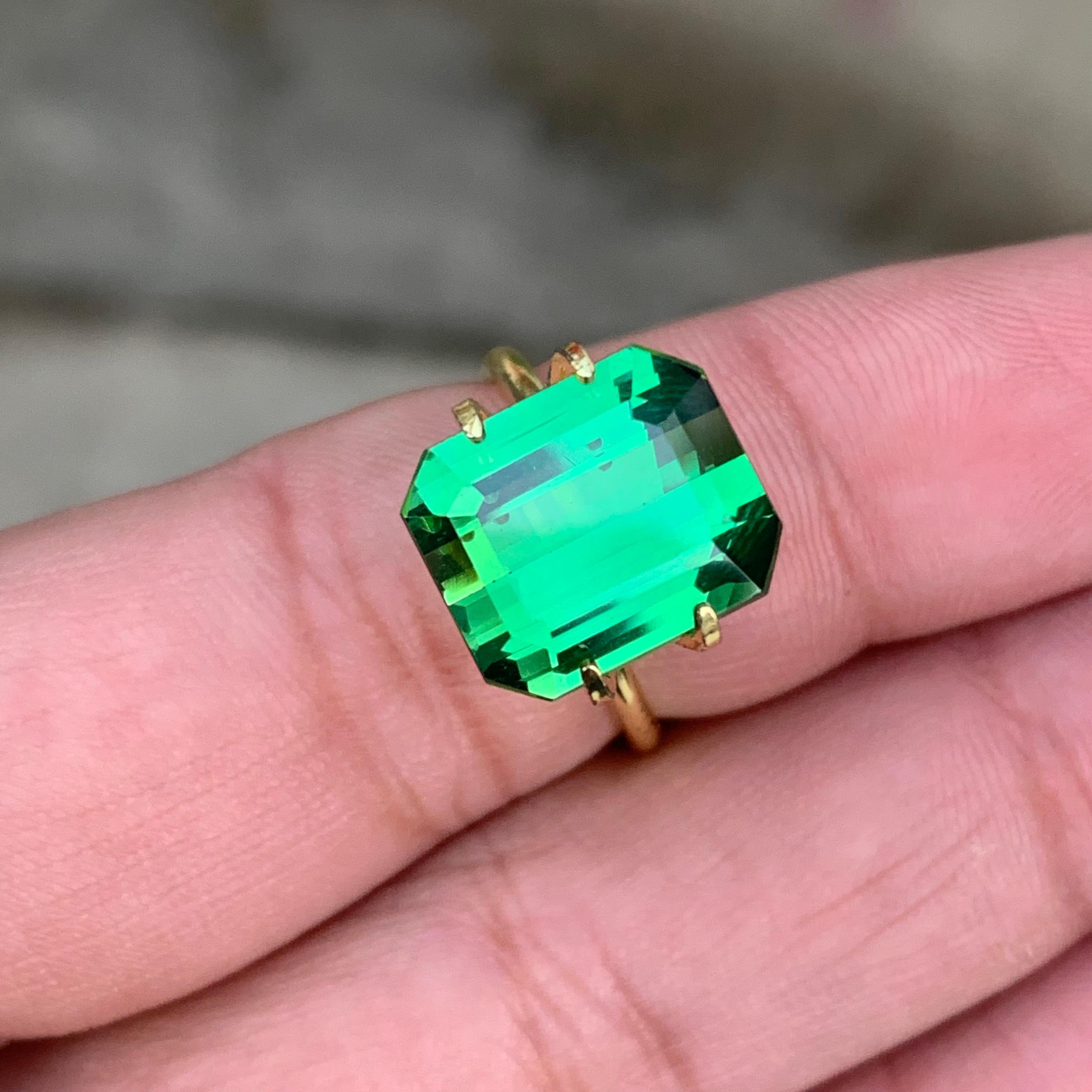 AAA Quality 7.35 Carat Loose Green Tourmaline From Afghanistan For Sale 4
