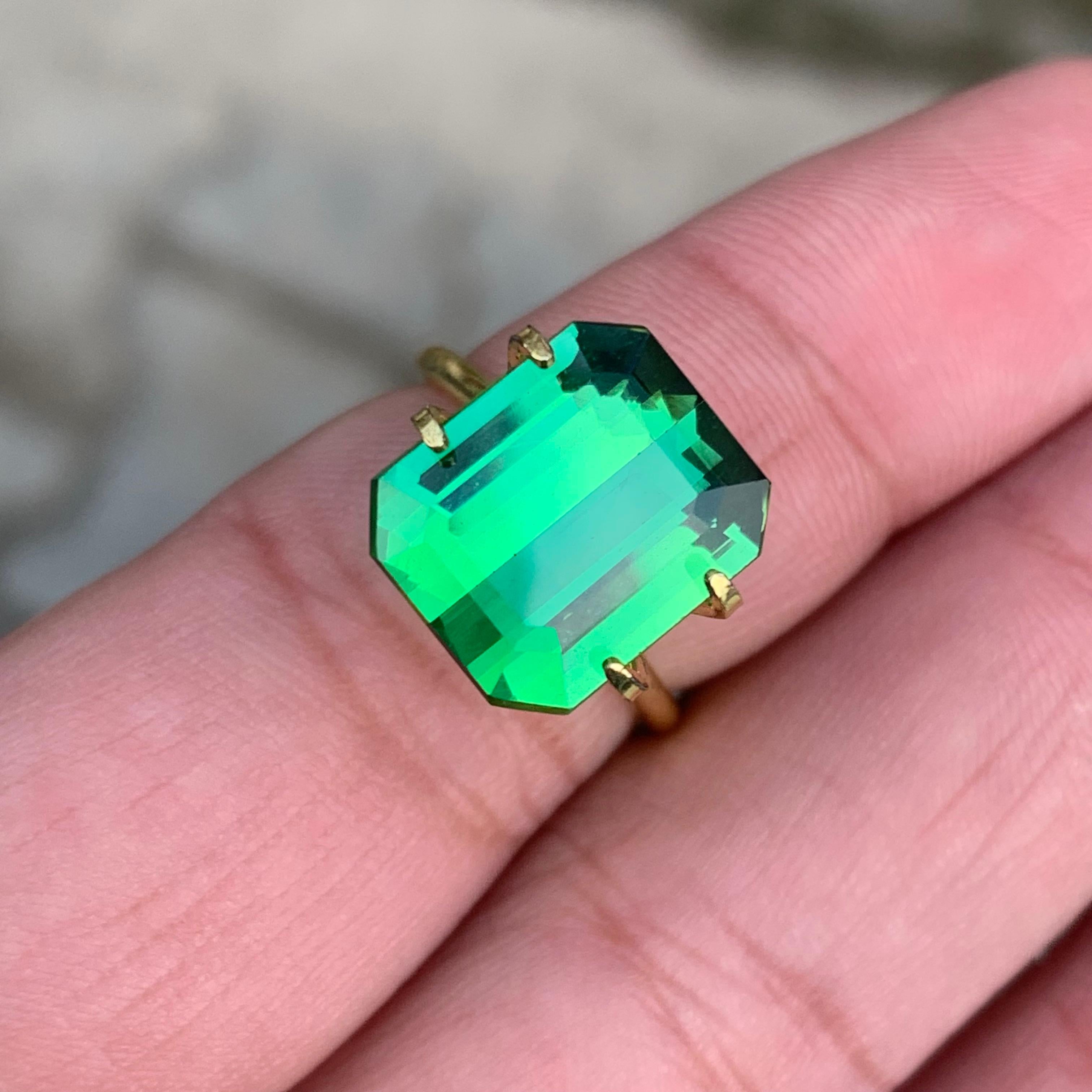 AAA Quality 7.35 Carat Loose Green Tourmaline From Afghanistan For Sale 2