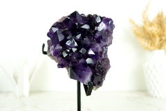 AAA-Quality Amethyst Geode Cluster with Grape Jelly Purple Amethyst Druzy