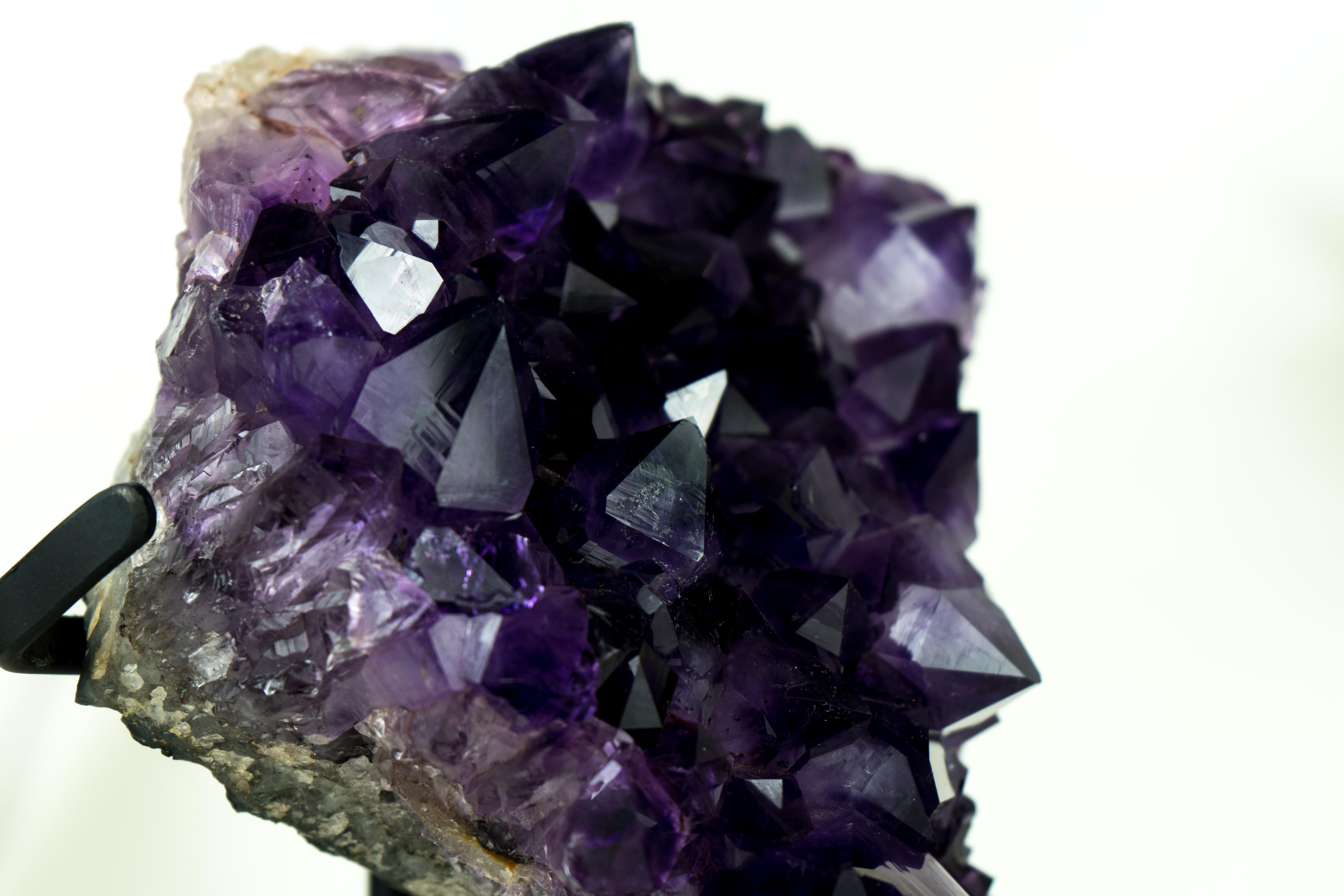 AAA-Quality Amethyst Geode Cluster with Grape Jelly Purple Amethyst Druzy For Sale 1