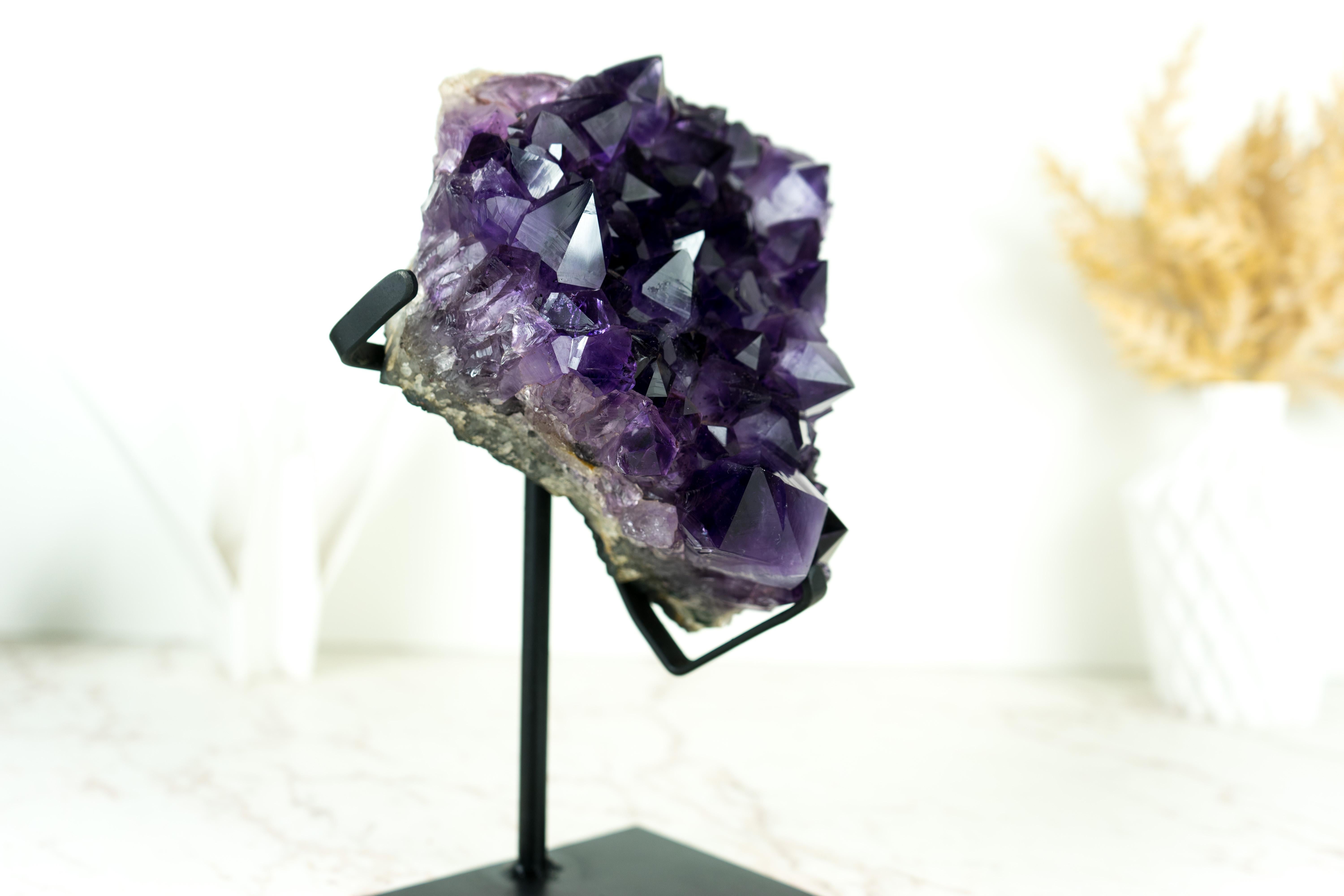 AAA-Quality Amethyst Geode Cluster with Grape Jelly Purple Amethyst Druzy For Sale 2