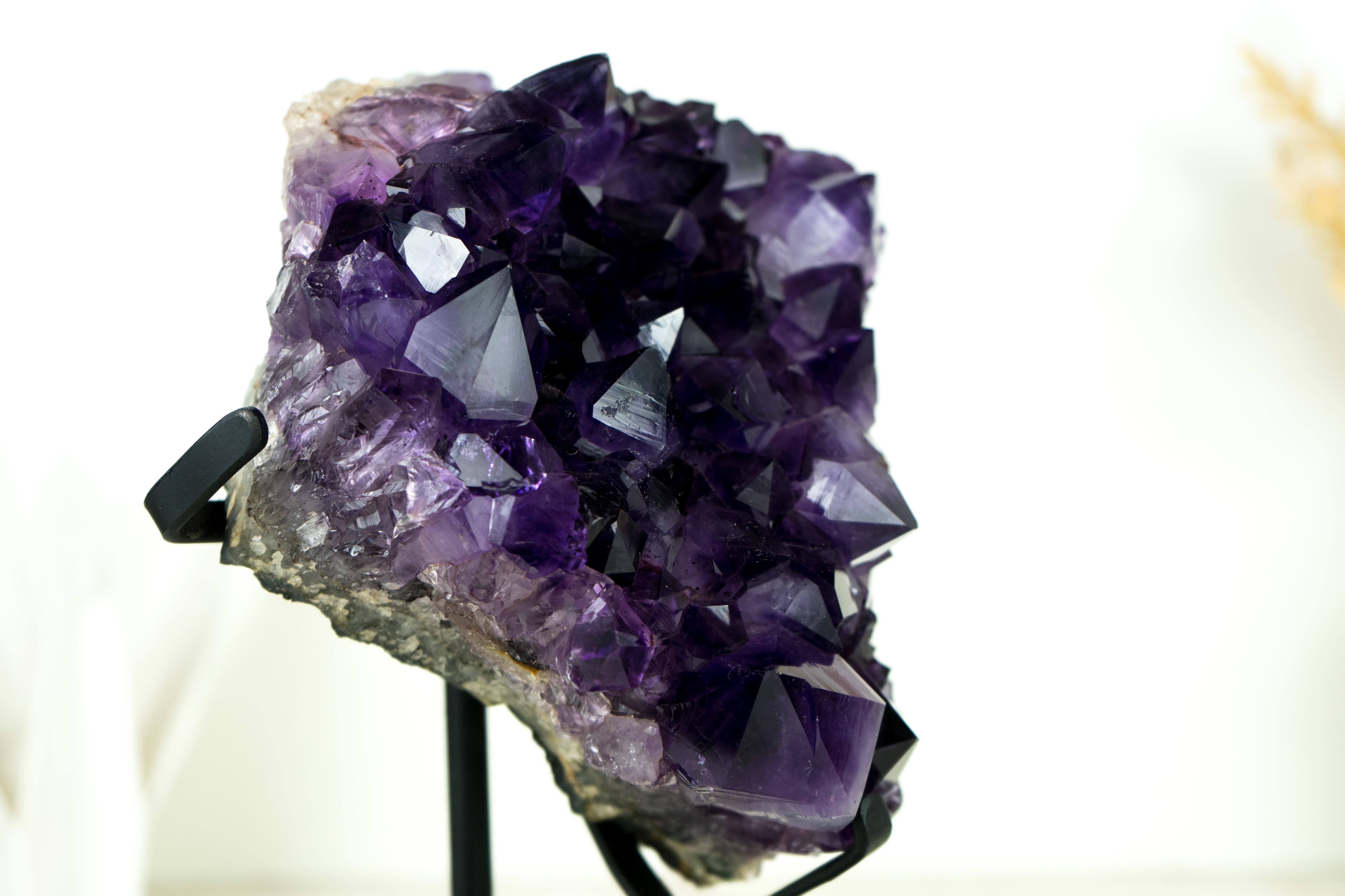 AAA-Quality Amethyst Geode Cluster with Grape Jelly Purple Amethyst Druzy For Sale 3