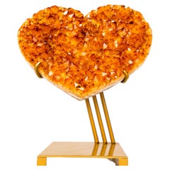 AAA-Quality Citrine Heart with Golden Orange Druzy