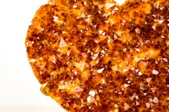 AAA-Quality Citrine Heart with rare Madeira Orange Druzy