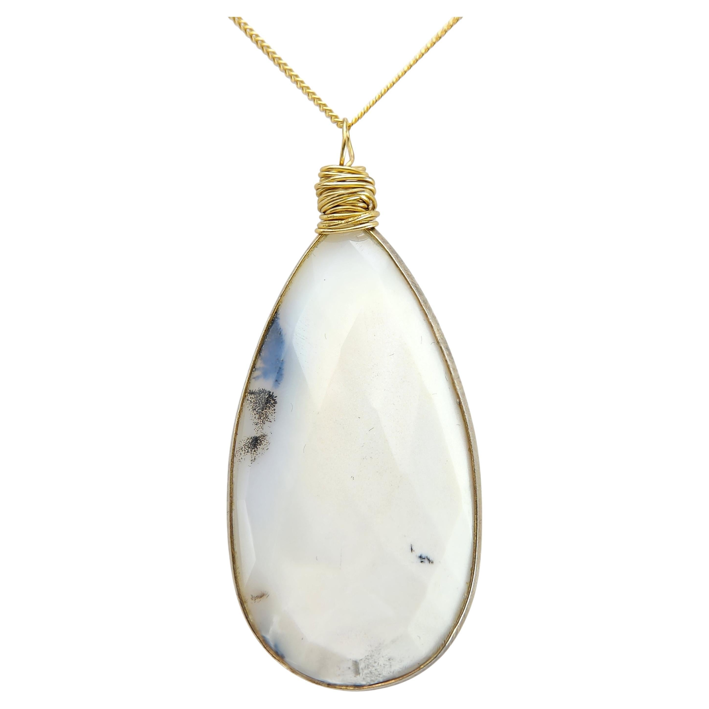 AAA Quality Dendrite Opal Calibrated Gemstone Pear Cabochon Pendent