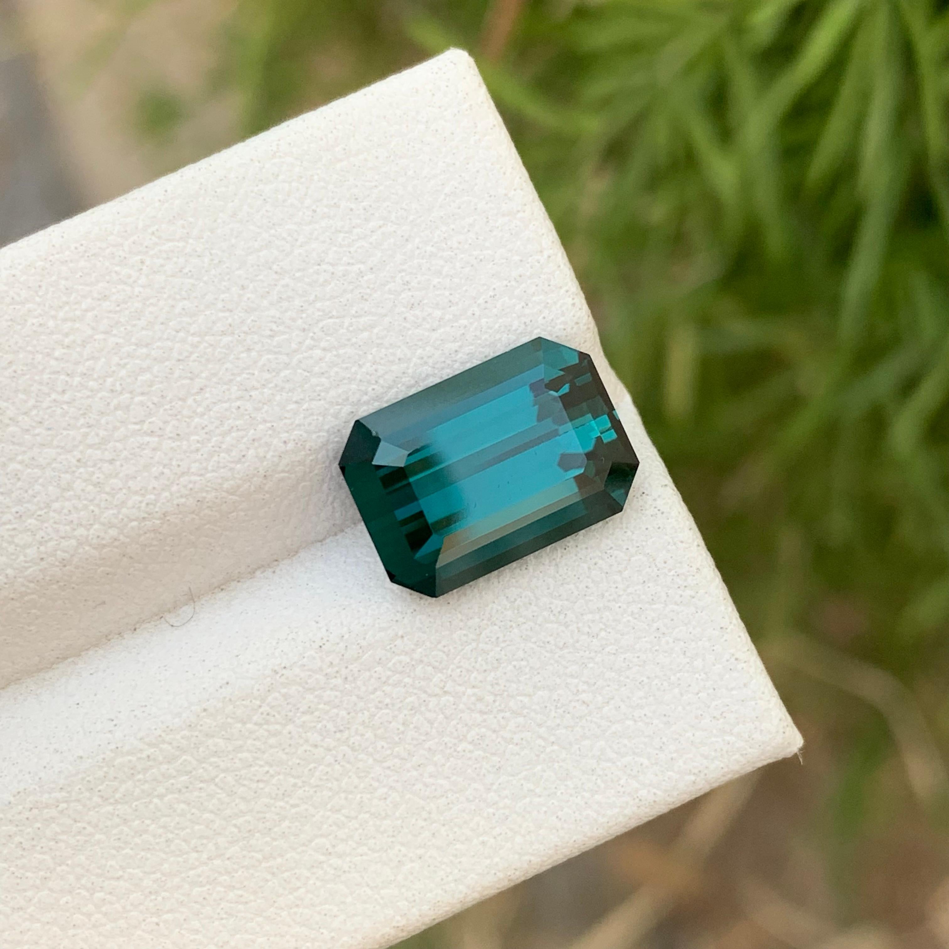 Bague en tourmaline indicolite non sertie de 4,20 carats, de qualité AAA en vente 4