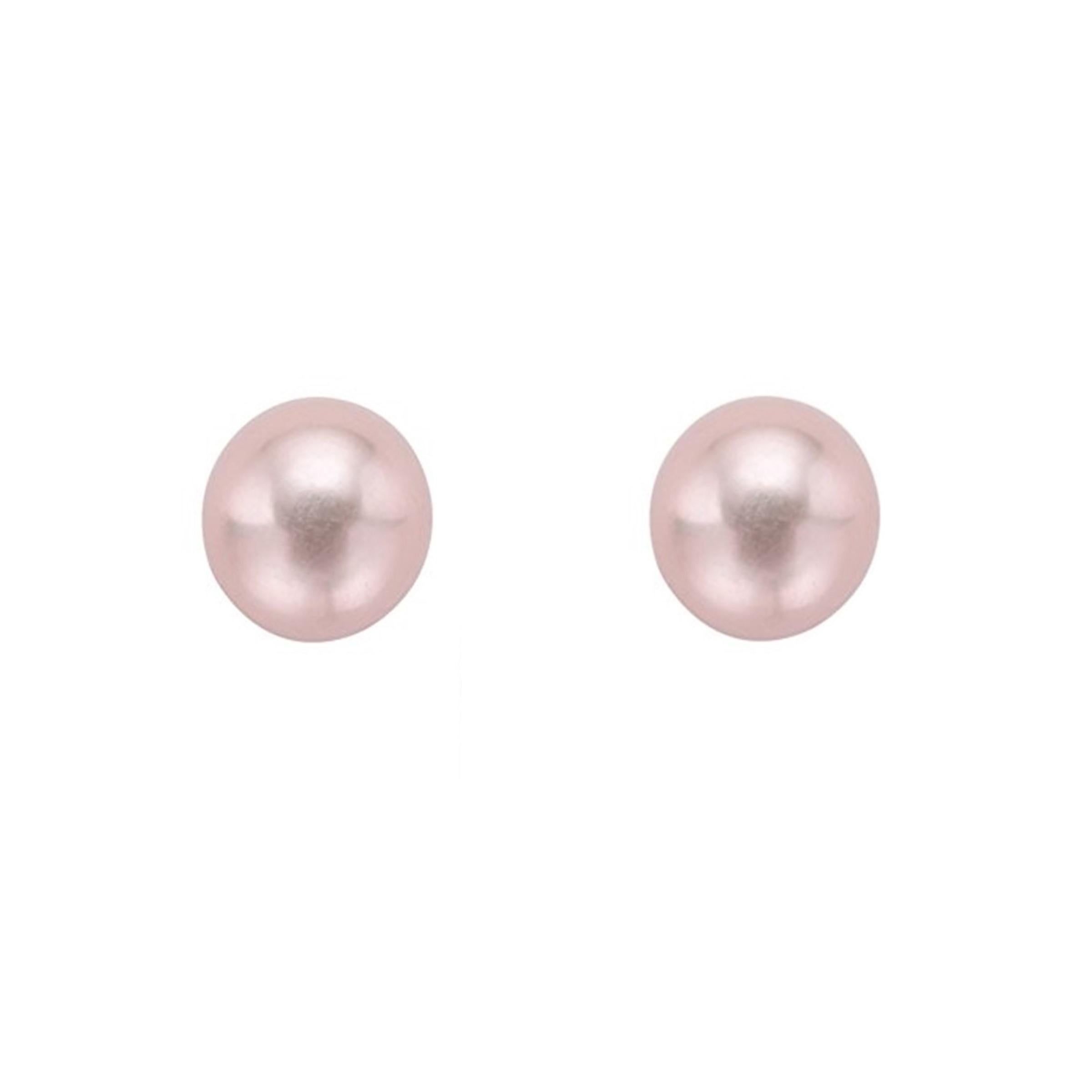 Simplicity and understated elegance have never made such a perfect combination. A beautiful pair of cultured freshwater pearls set on 14K white gold stud backings. The pearl earrings have a 'Very High' grade luster.

Pearl Type: Freshwater