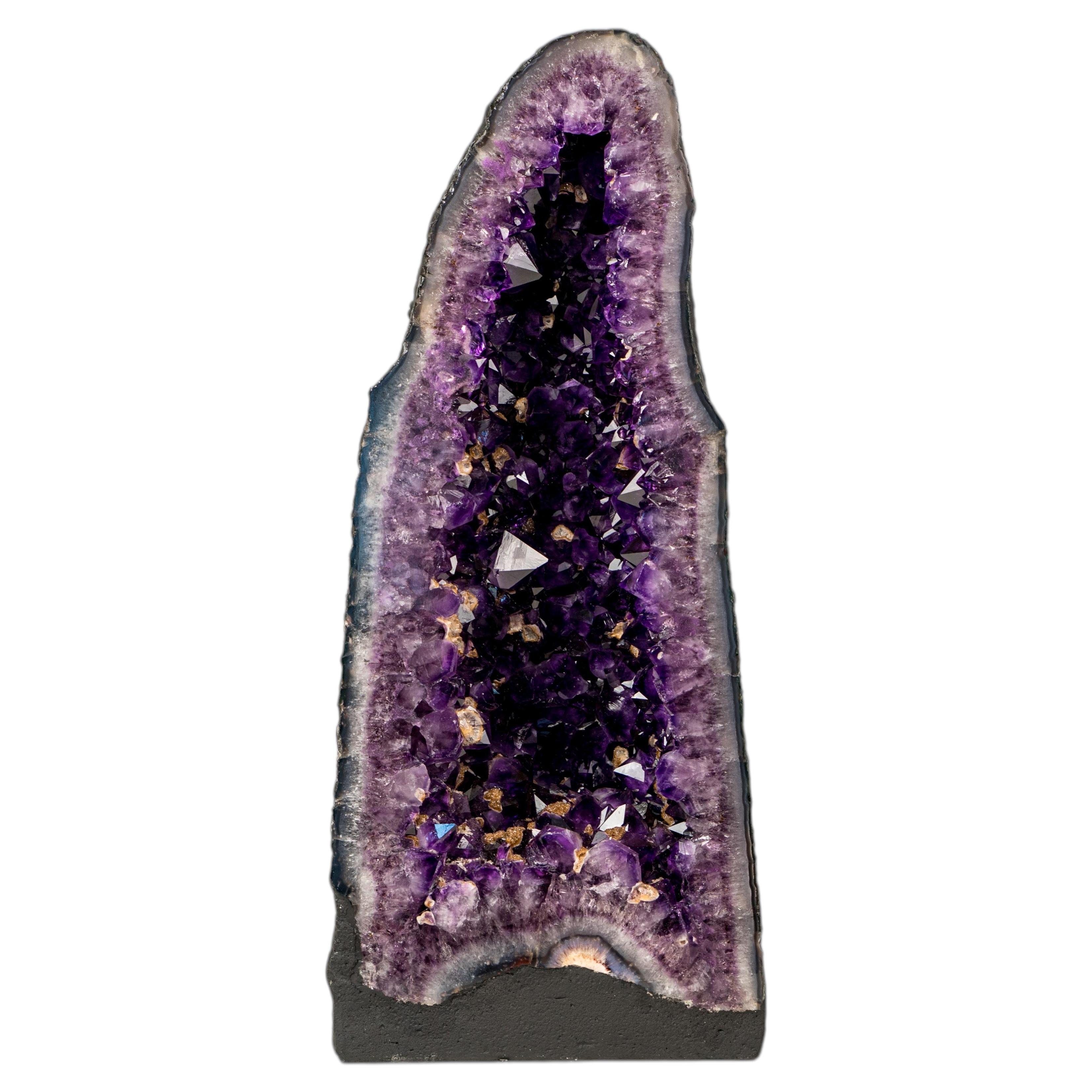 AAA Royal Purple Amethyst Cathedral Geode with Large Sparkling Druzy