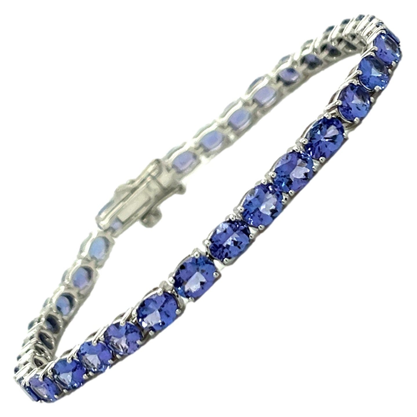 Pulsera de tanzanita AAA en oro de 14 quilates
