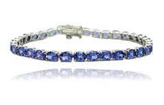 AAA Tanzanite Tennis Bracelet in 14KW Gold