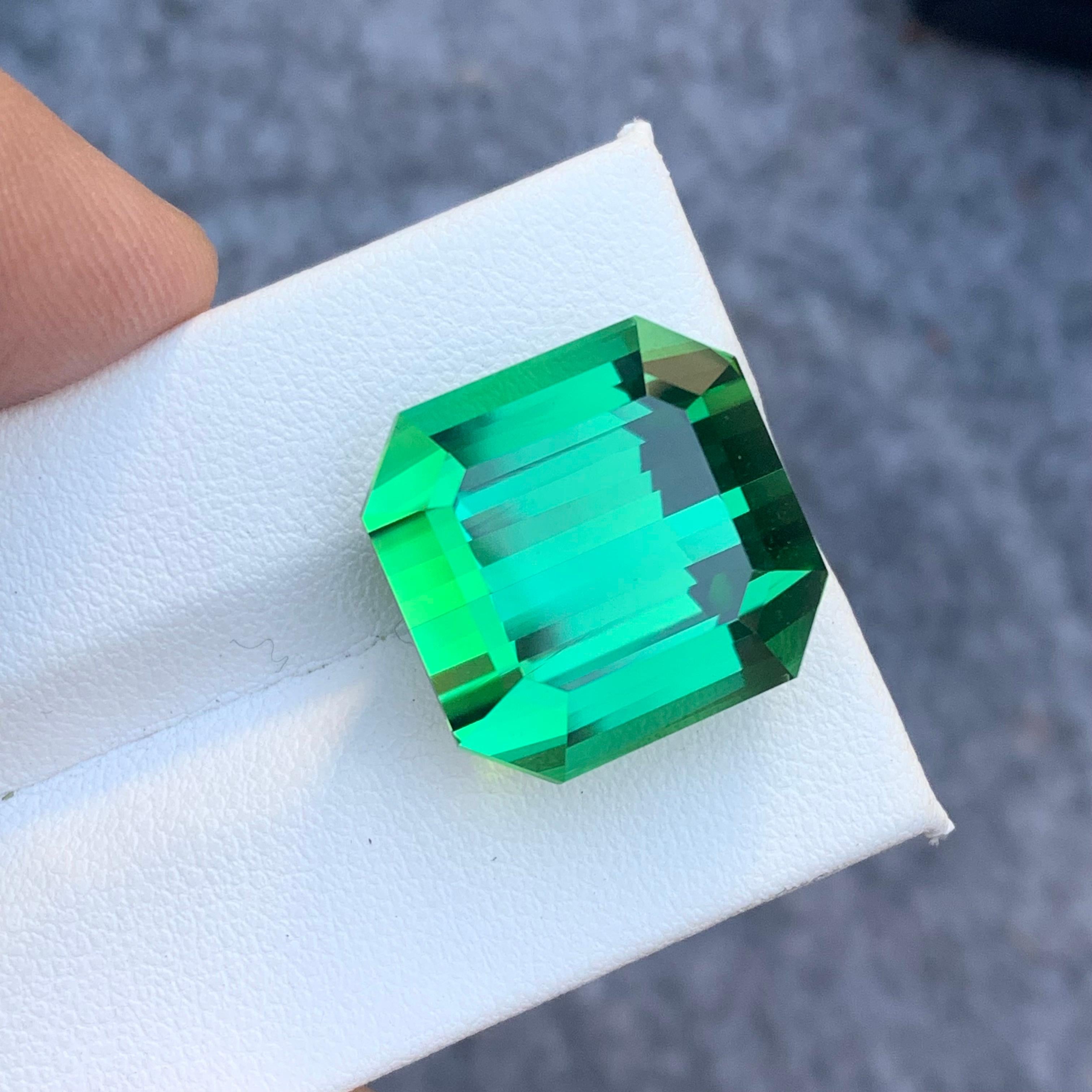 AAA Top Quality 31.15 Carat Natural Lagoon Tourmaline Emerald Cut Gemstone For Sale 2