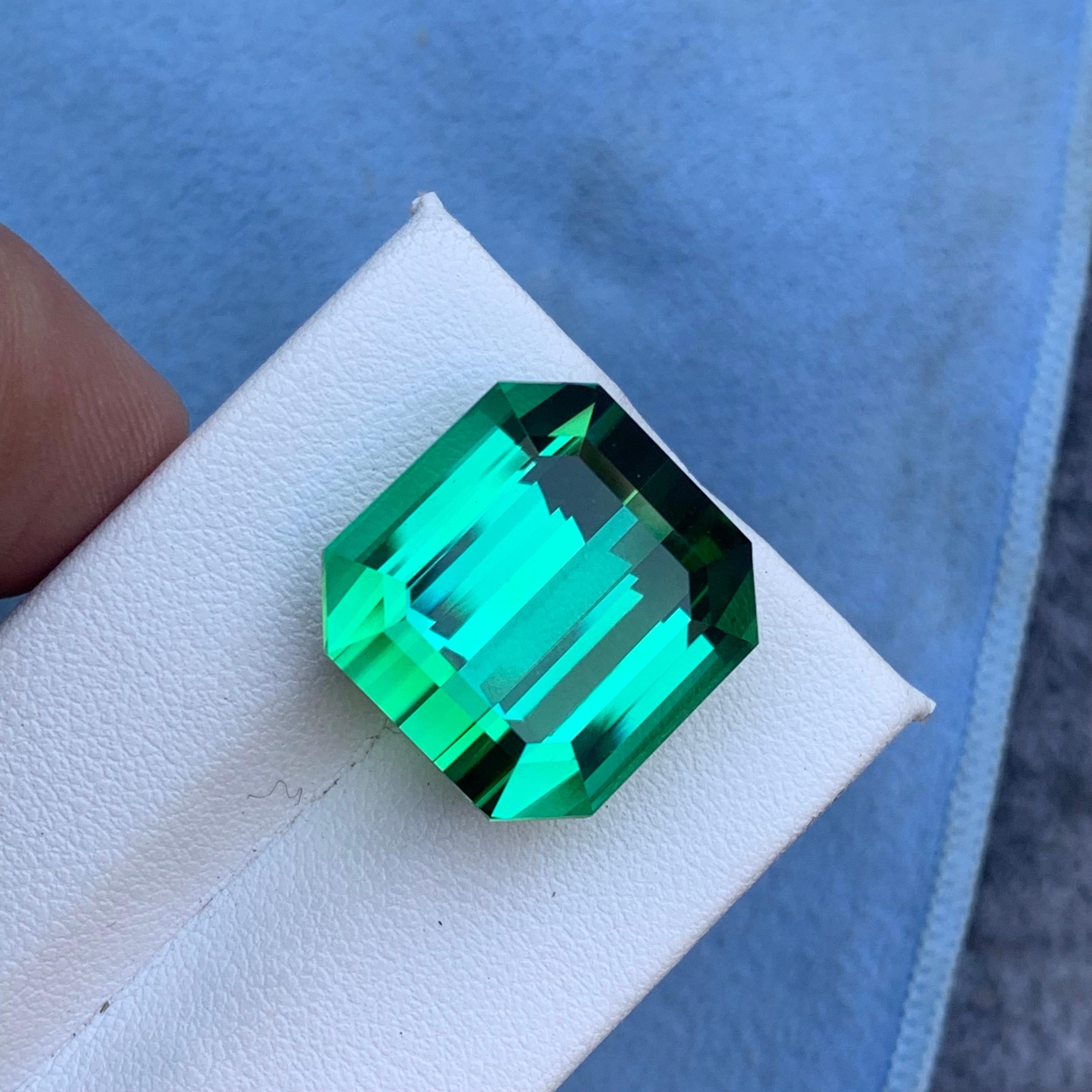 AAA Top Quality 31.15 Carat Natural Lagoon Tourmaline Emerald Cut Gemstone For Sale 4