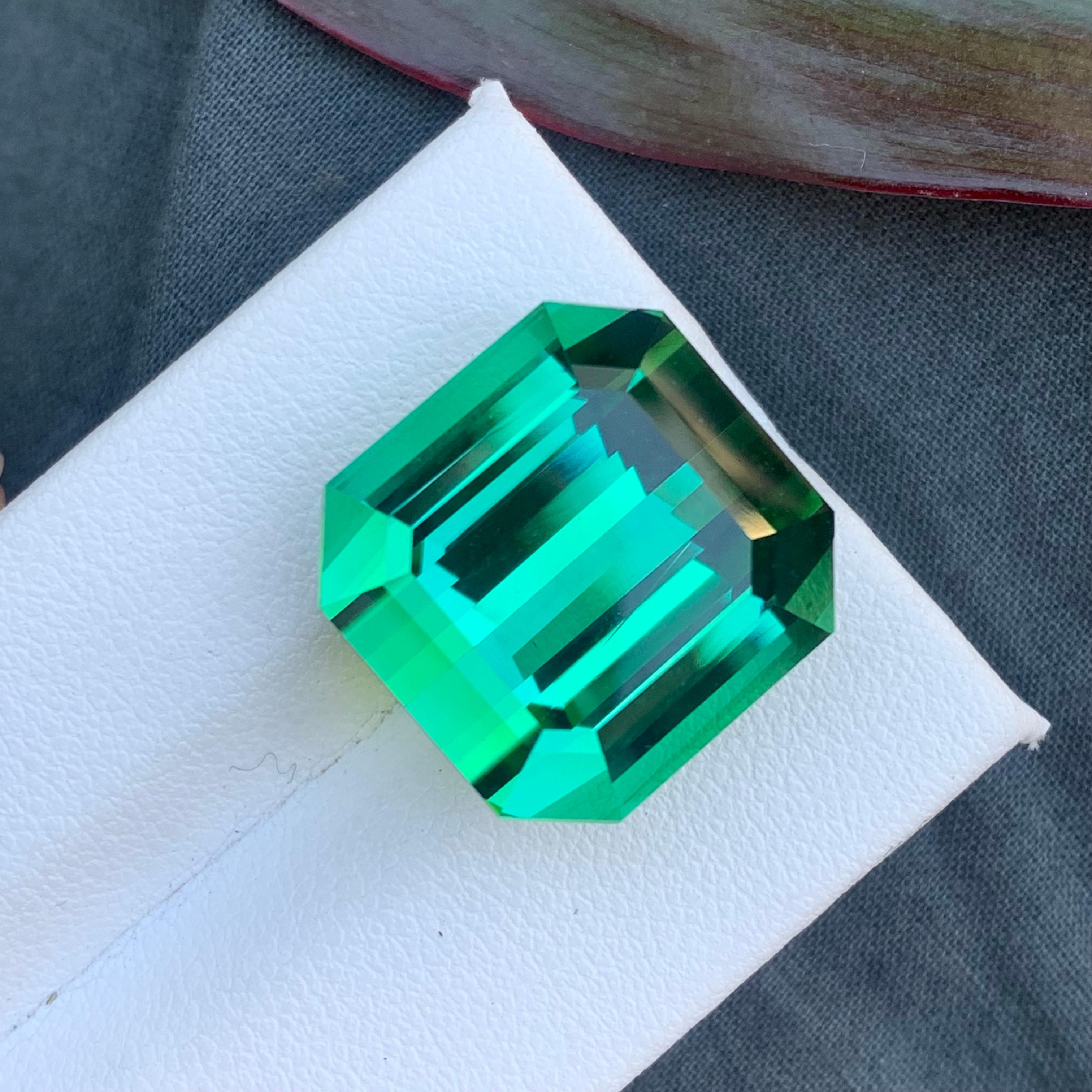AAA Top Quality 31.15 Carat Natural Lagoon Tourmaline Emerald Cut Gemstone In New Condition For Sale In Peshawar, PK