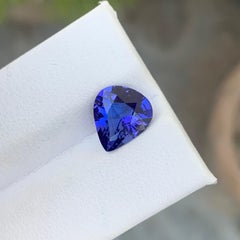 AAA Top Quality 3.15 Carat Pear Shape Loose Intense Blue Tanzanite