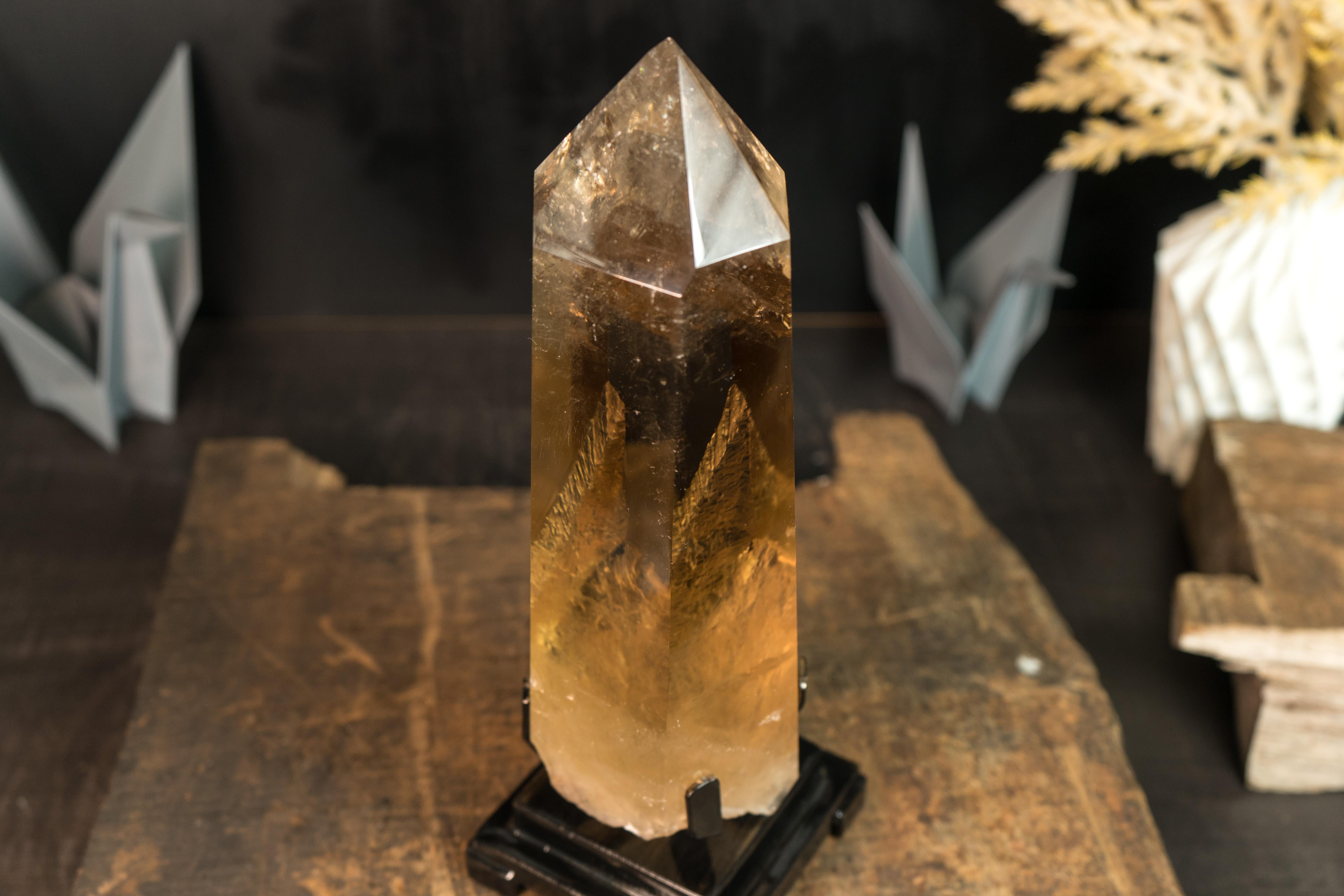 AAA Water Clear Honey Orange Citrine, A Natural, Raw, and Large Citrine Tower For Sale 5