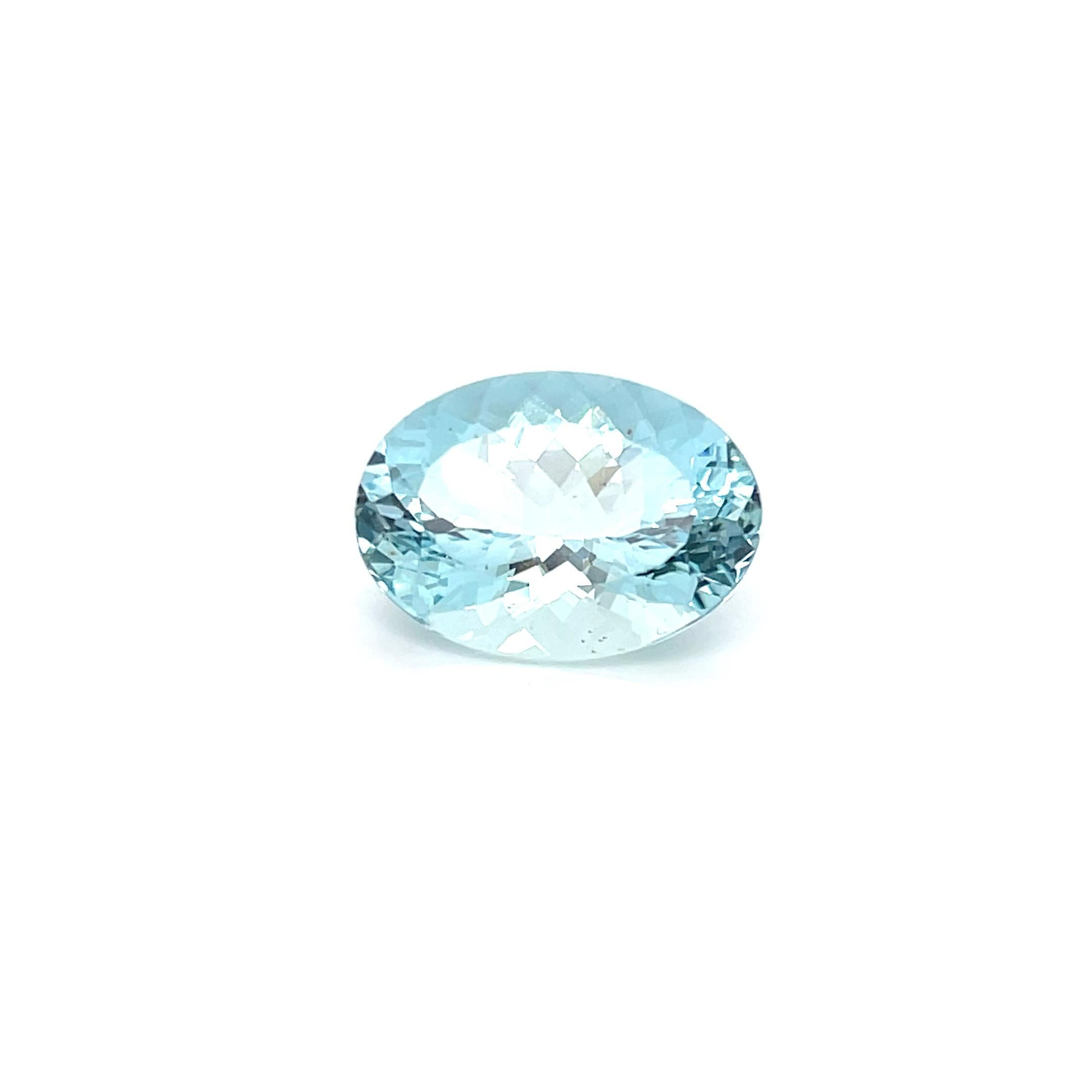 Oval Cut AAAA Natural Aquamarine 13.73 Cts Oval Loose Gemstone For Jewelry Making For Sale