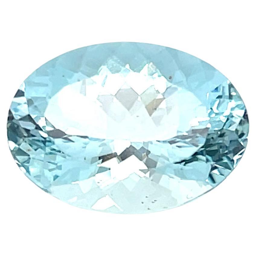 AAAA Aguamarina Natural 13.73 Cts Gema Ovalada Suelta Para Joyería